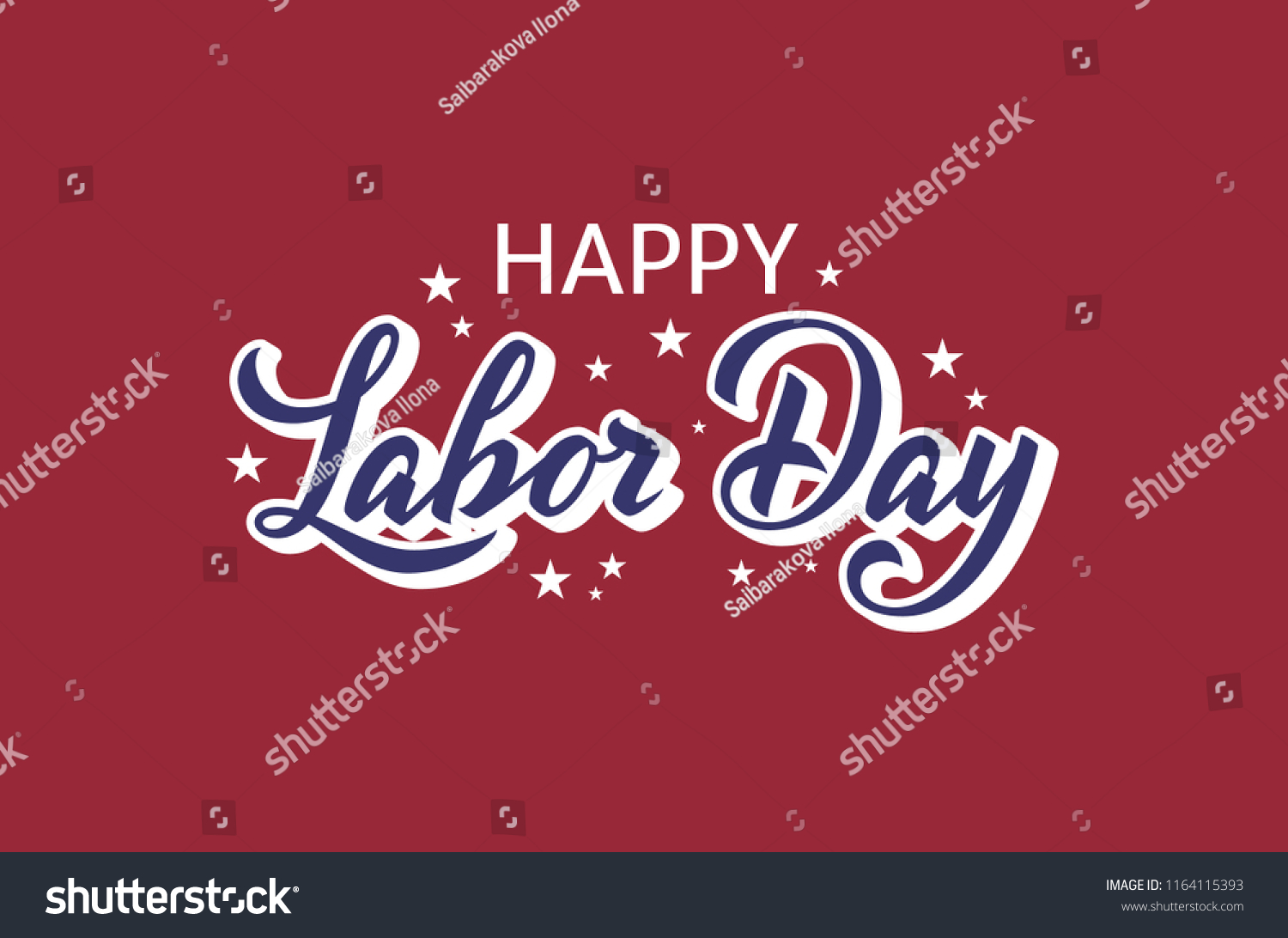 Happy Labor Day Hand Lettering Background Stock Vector (Royalty Free ...