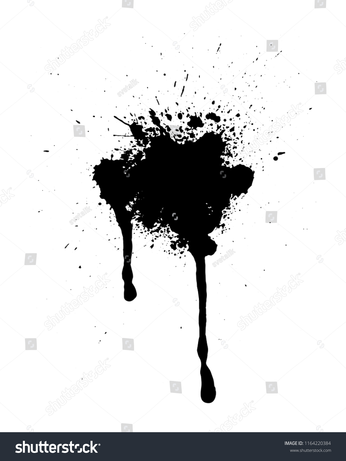 Abstract Splatter Black Color Background Paint Stock Vector (Royalty ...