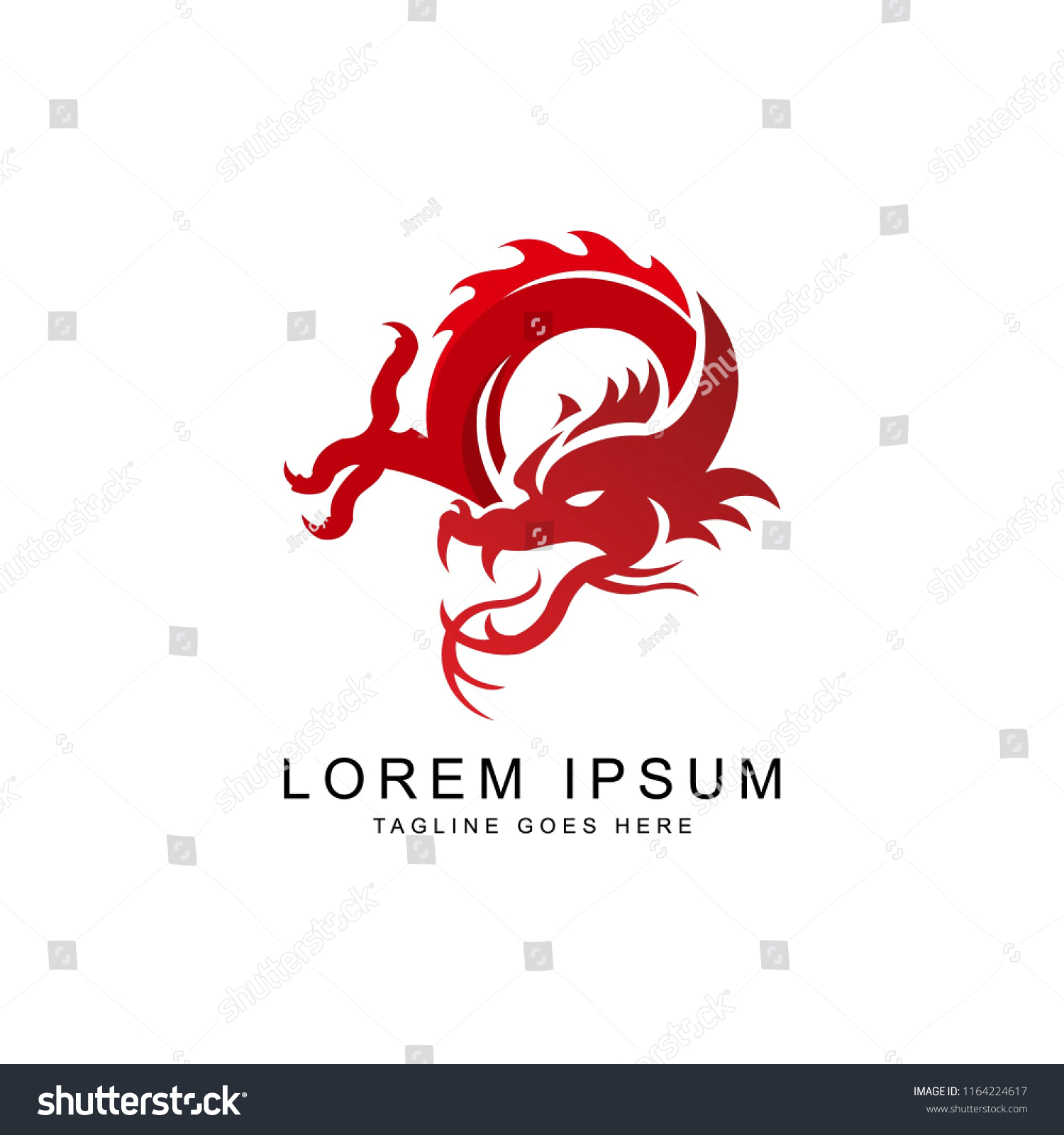 Dragon Logo Template Stock Vector (Royalty Free) 1164224617 | Shutterstock