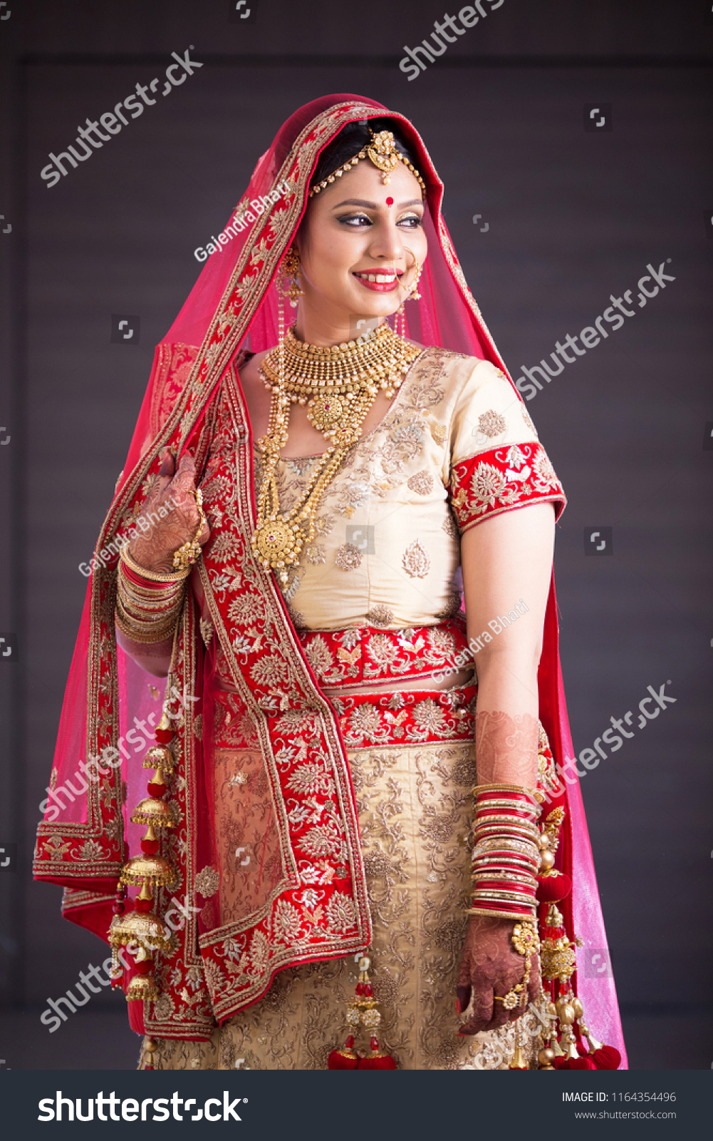 Portrait Happy Indian Woman Wearing Traditional Stock Photo 1164354496 ...