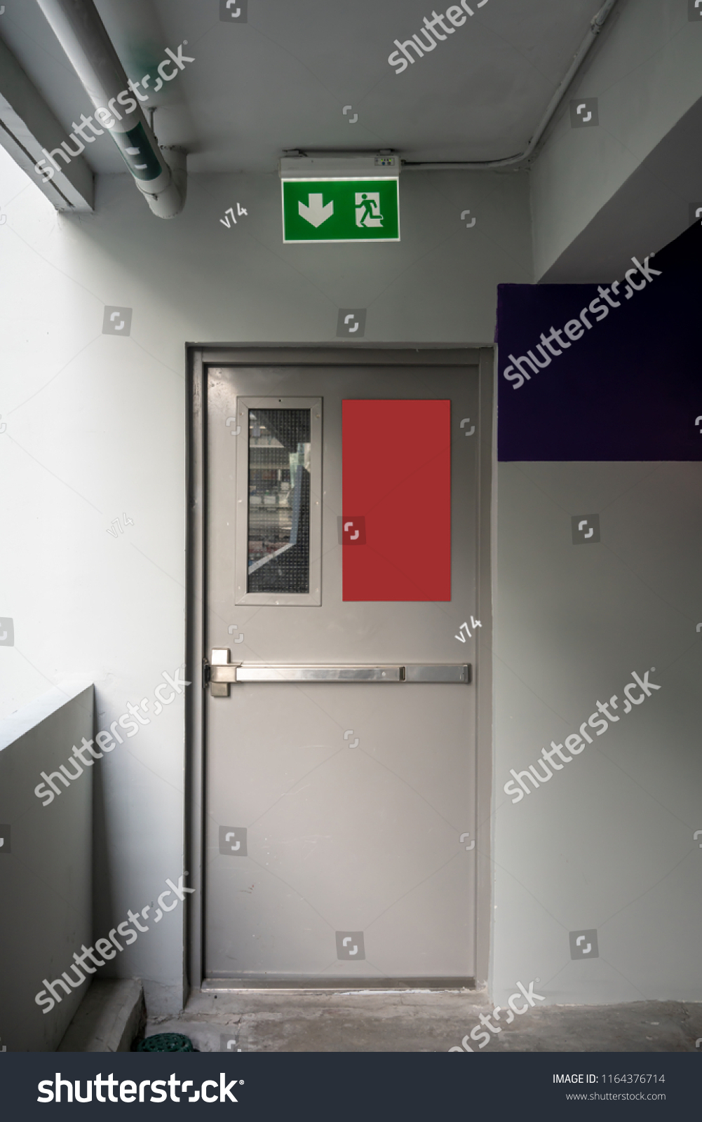 Fire Exit Emergency Door Grey Color Stock Photo 1164376714 | Shutterstock