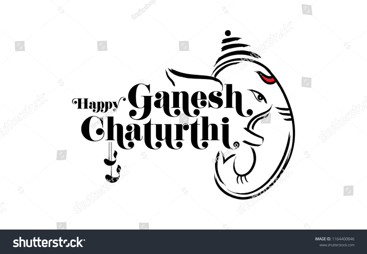 Indian Religious Festival Ganesh Chaturthi Template Stock Vector ...