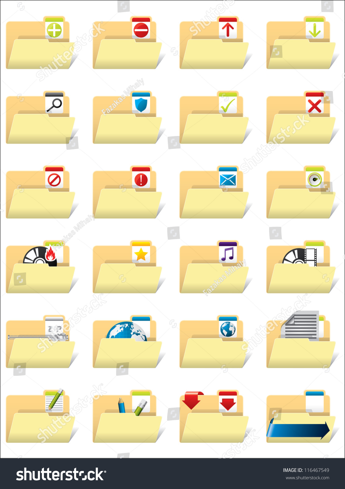 Folder Icon Set Stock Illustration 116467549 | Shutterstock