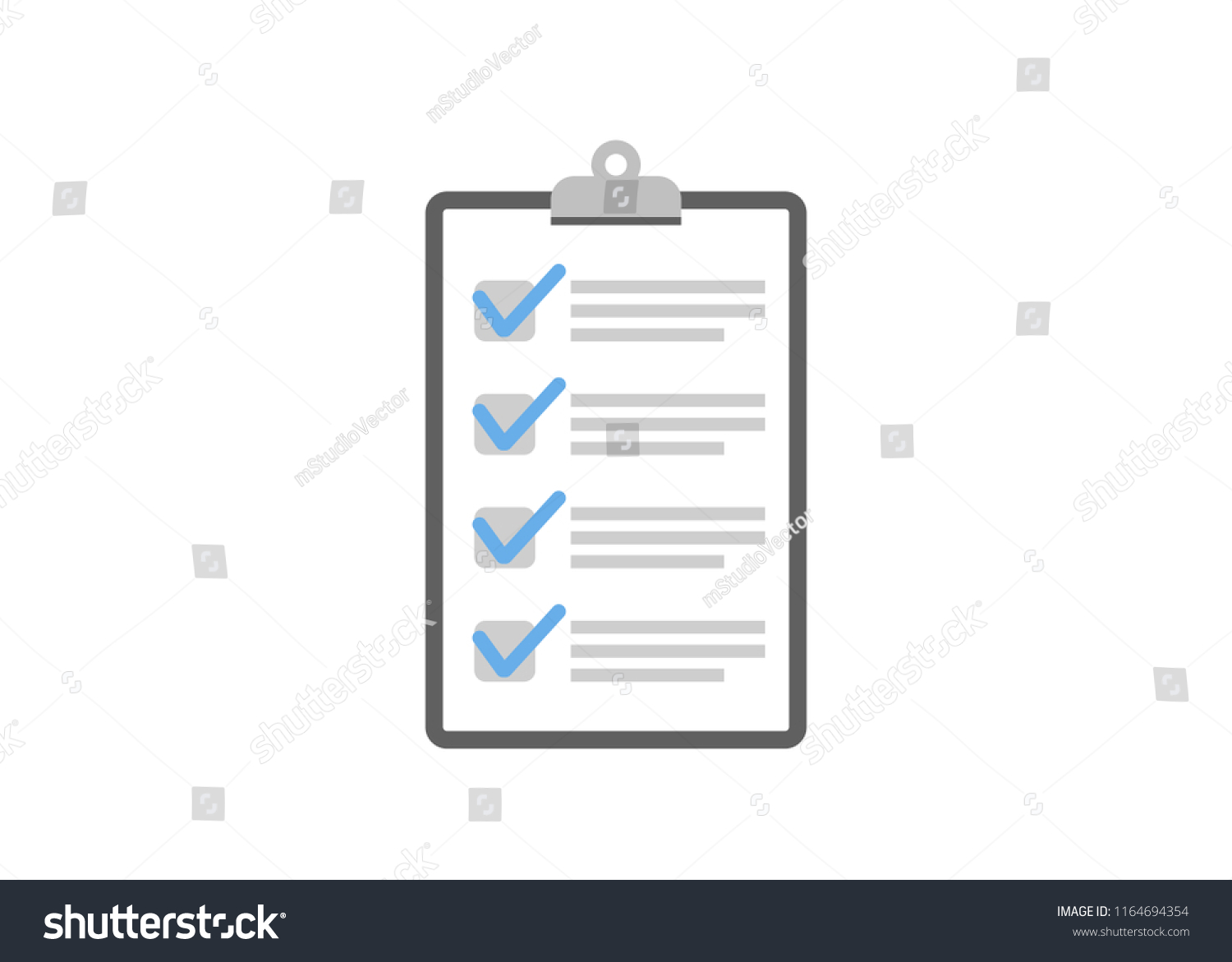 Clipboard Checklist Flat Design Check List Stock Vector (Royalty Free ...