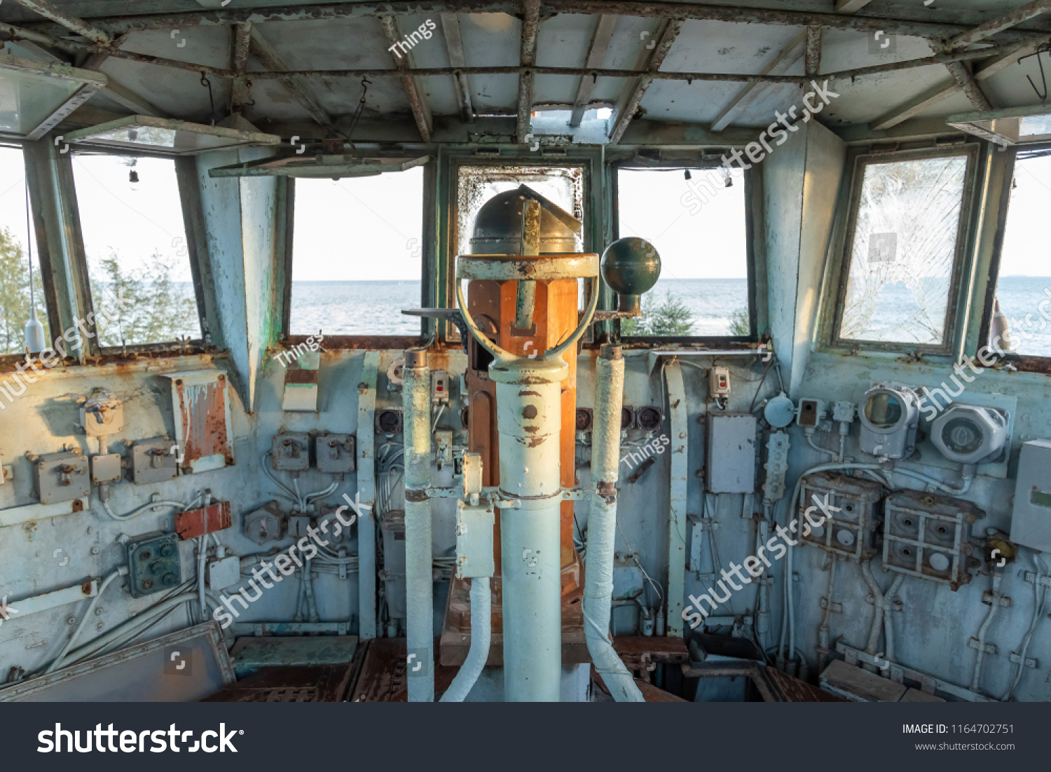 Vintage Retro Ships Control Room Which Stock Photo 1164702751 ...