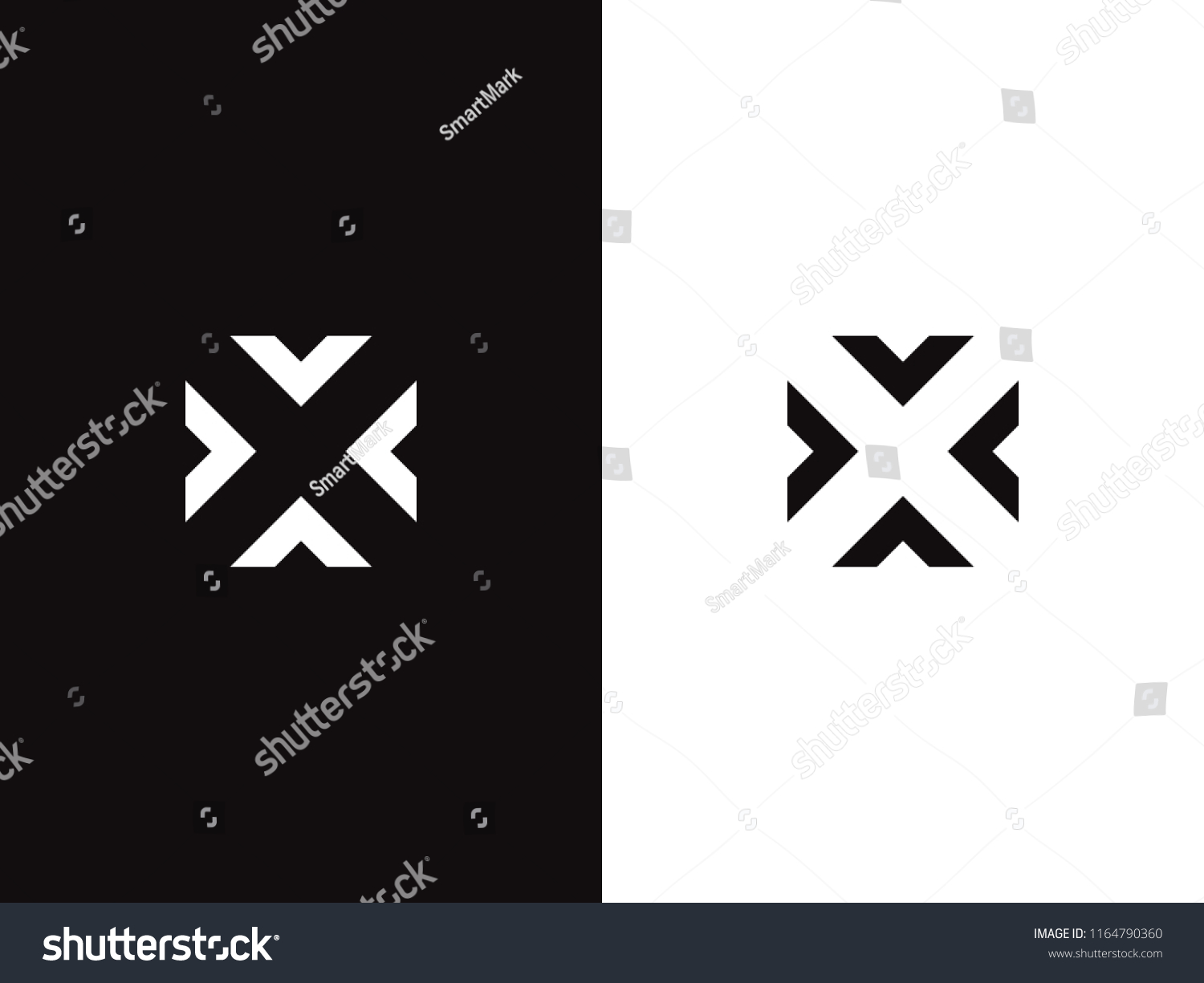 Letter X Logo Design Concept Negative Stock Vector (Royalty Free ...