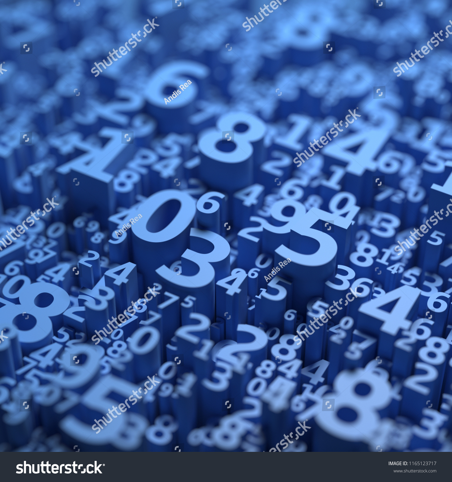 Abstract 3d Numbers Background Computer Science Stock Illustration ...