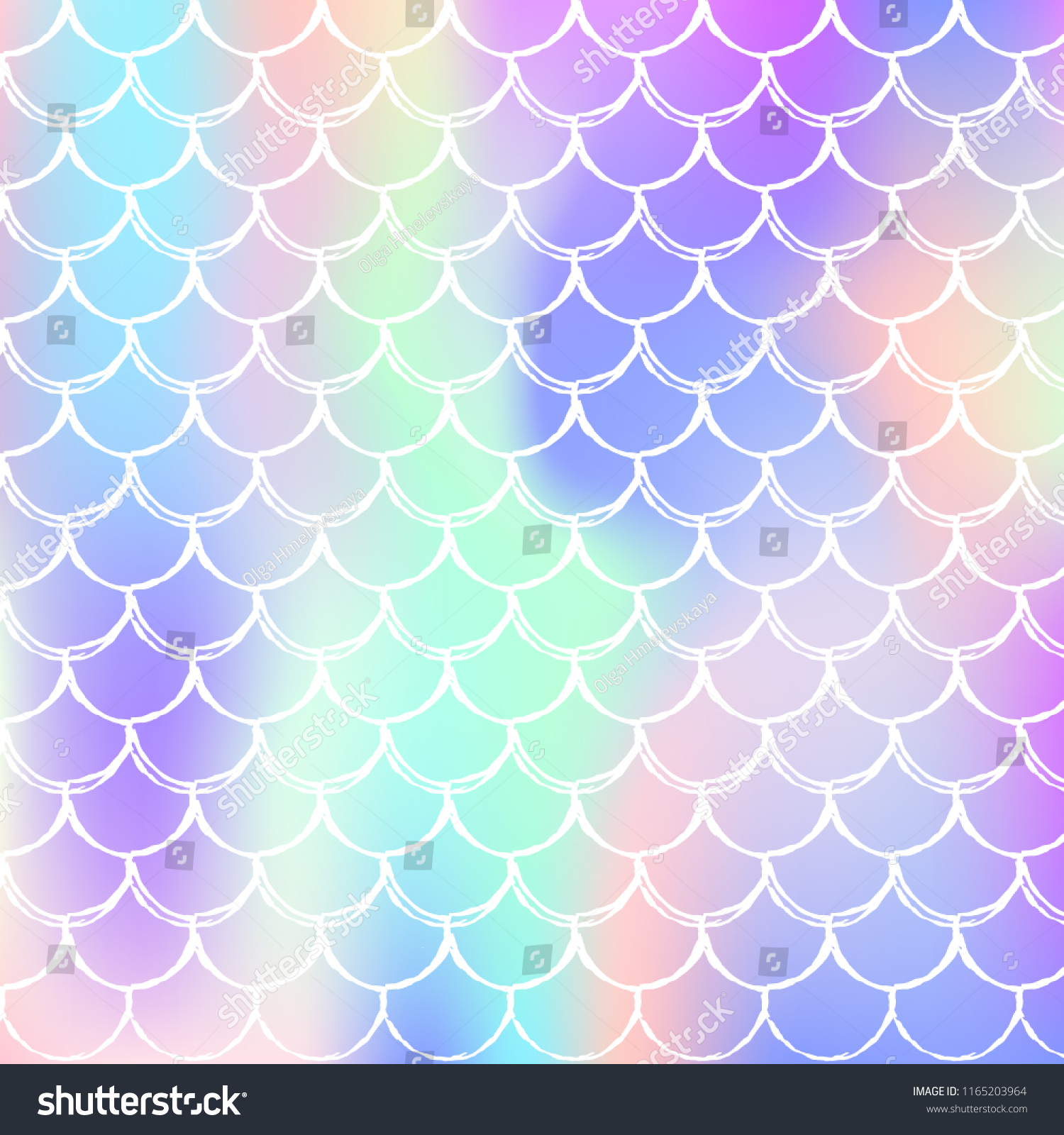 Gradient Mermaid Background Holographic Scales Bright Stock Vector ...