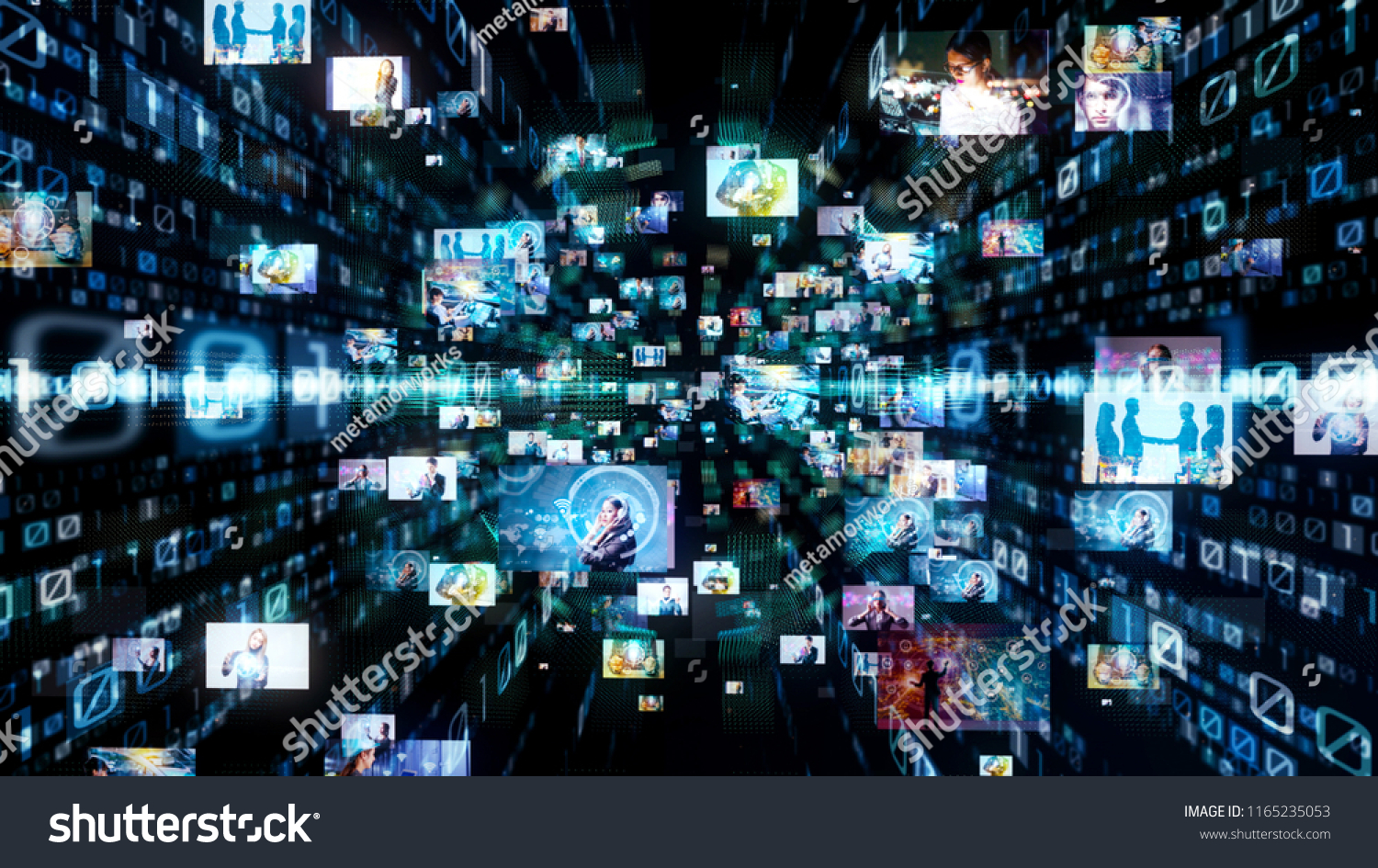 Digital Technology Concept Binary Code Stock Illustration 1165235053 ...