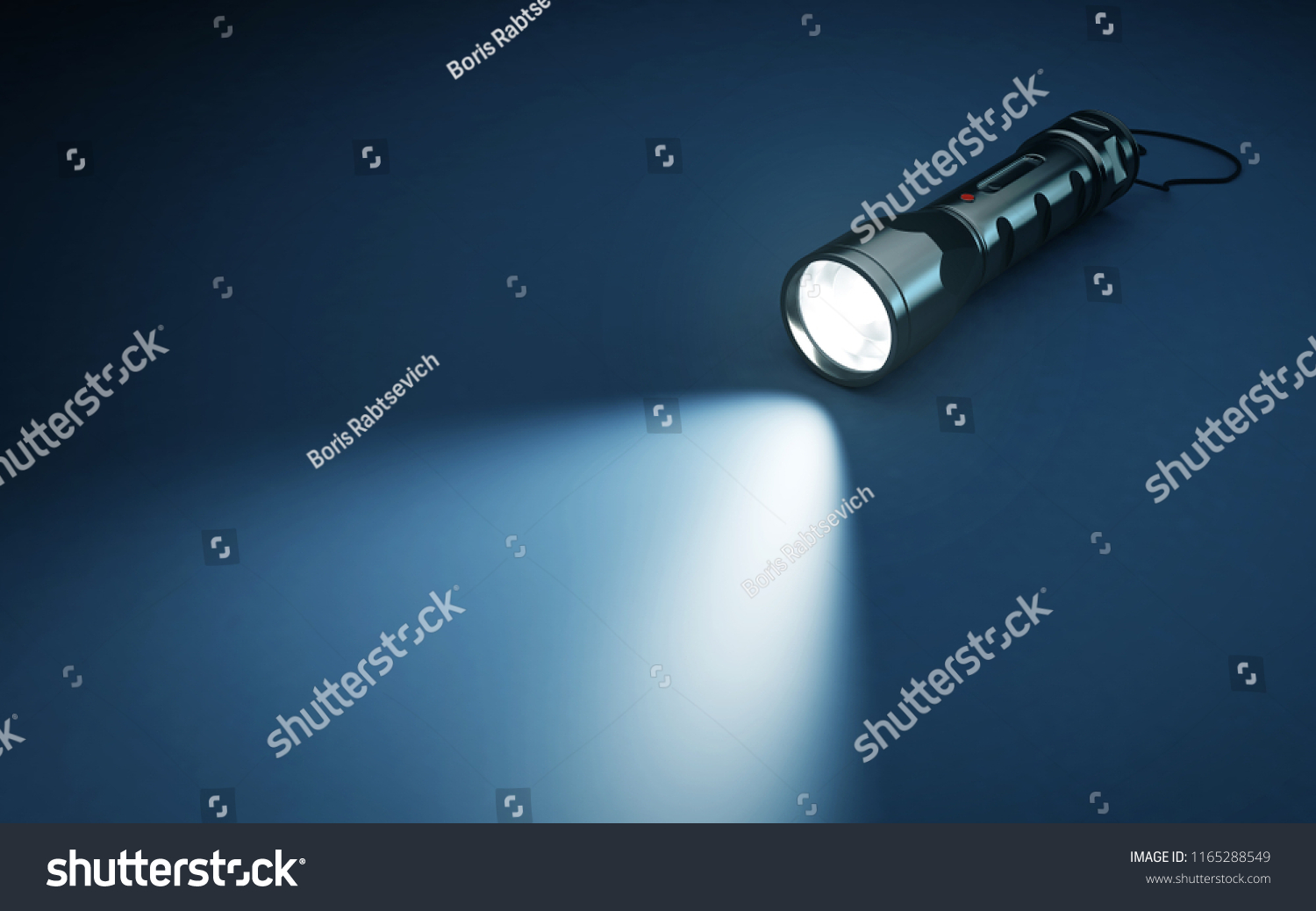 Flashlight Beam Light On Dark Background Stock Illustration 1165288549 ...