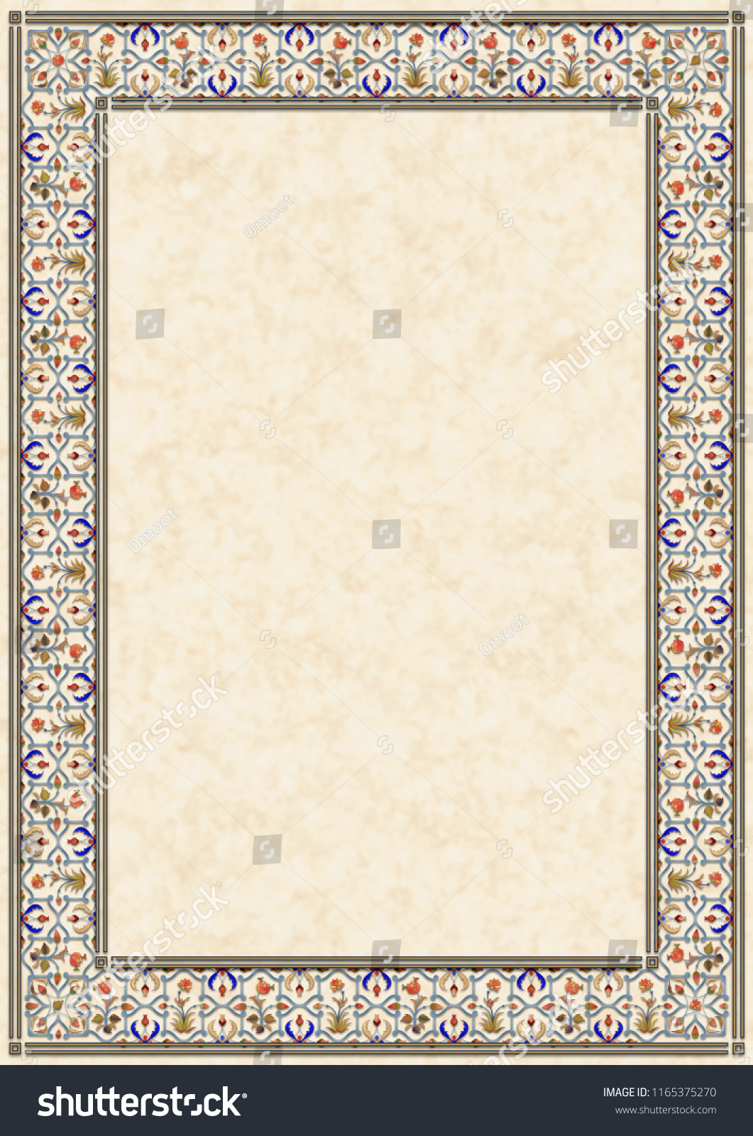 Card Traditional Indianarabic Floral Ornament Frame Stock Illustration ...