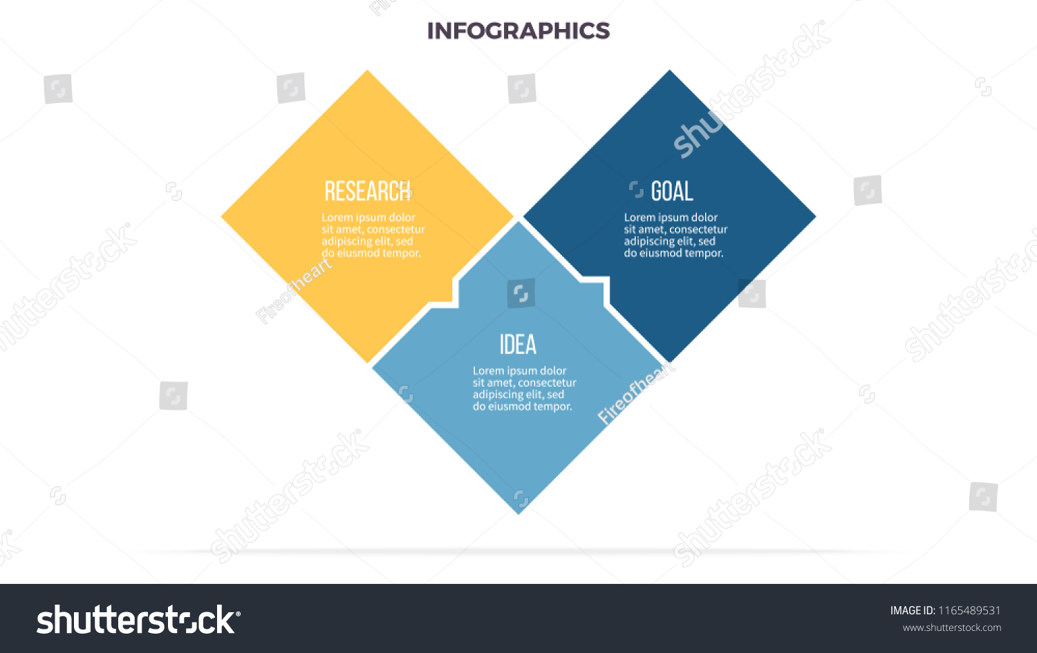 Business Infographics Informational Table 3 Steps Stock Vector Royalty