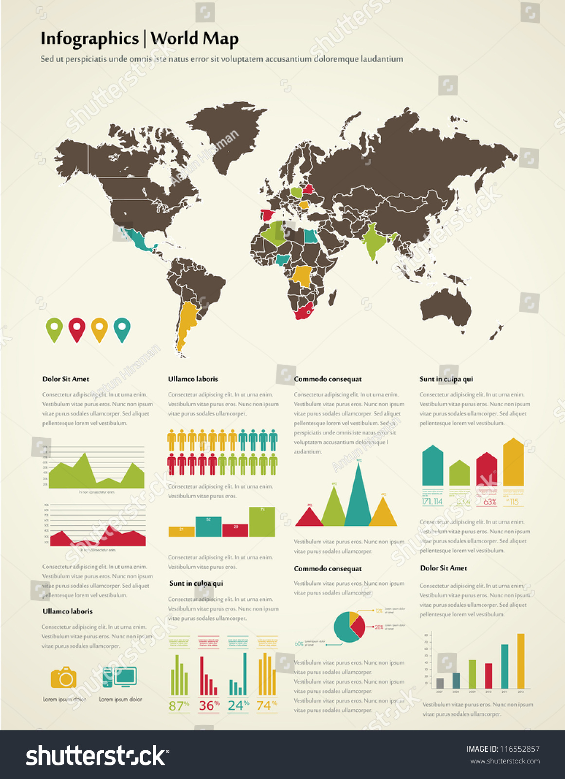 Set Elements Infographics World Map Information Stock Vector (Royalty ...