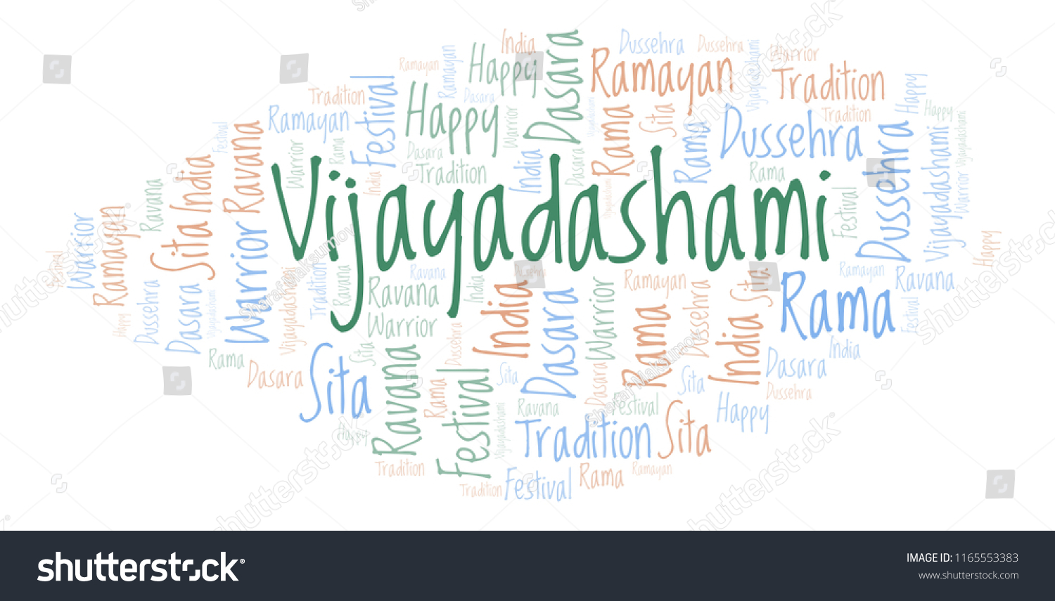 Vijayadashami Word Cloud Stock Illustration 1165553383 | Shutterstock