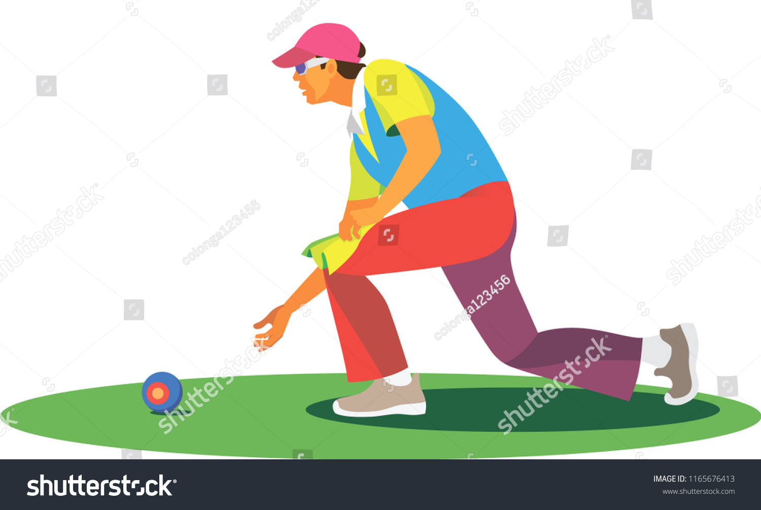 Young Lean Man Player Bowls Which Stock Illustration 1165676413 ...