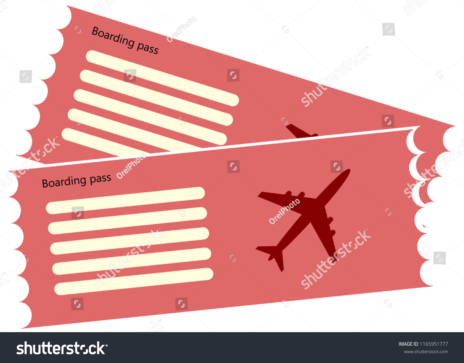 Vector Template Boarding Pass Tickets Concept Stock Vector Royalty