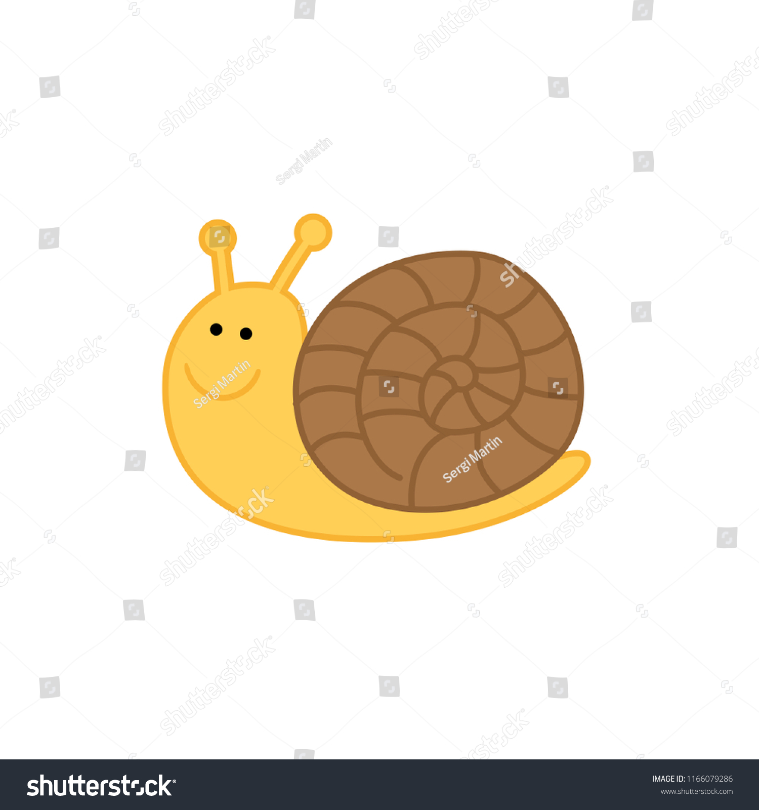 Snail Funny Drawing Children Stock Vector (Royalty Free) 1166079286 ...