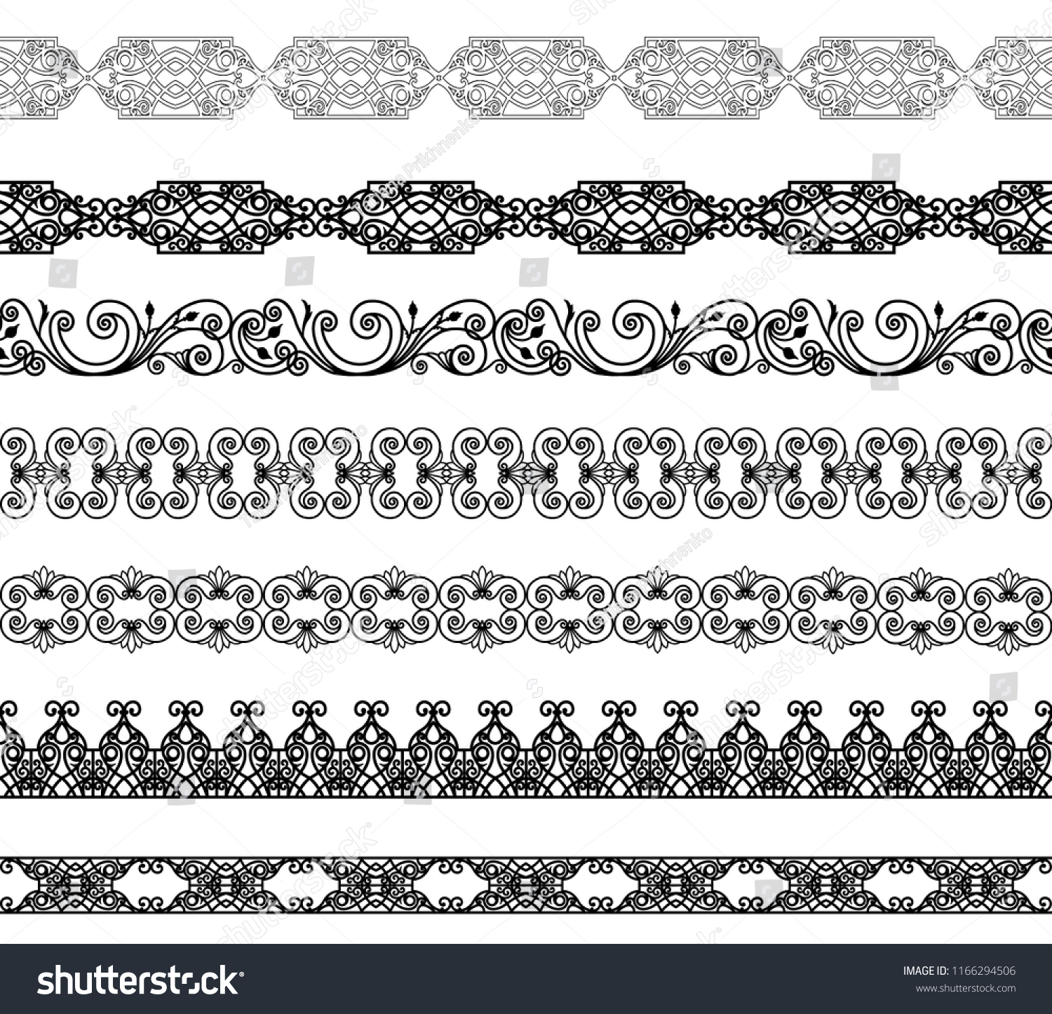 Set Black Borders On White Background Stock Illustration 1166294506 ...