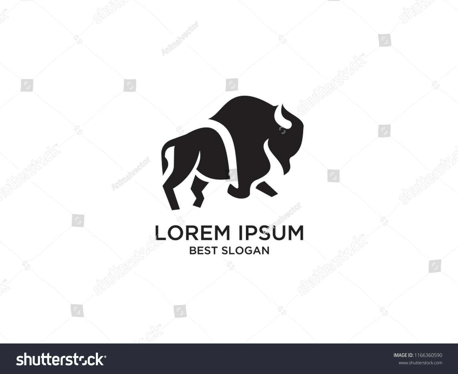 Bison Logo Icon Designs Stock Vector (Royalty Free) 1166360590 ...