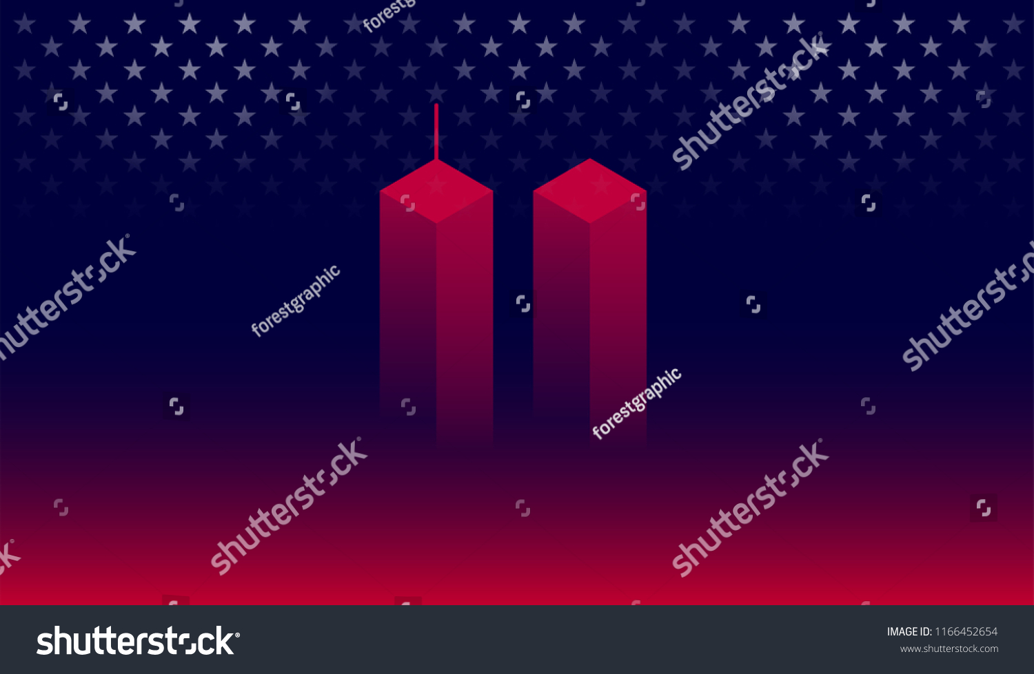 911 Attack Remembrance Memorial Day Banner Stock Vector (Royalty Free ...