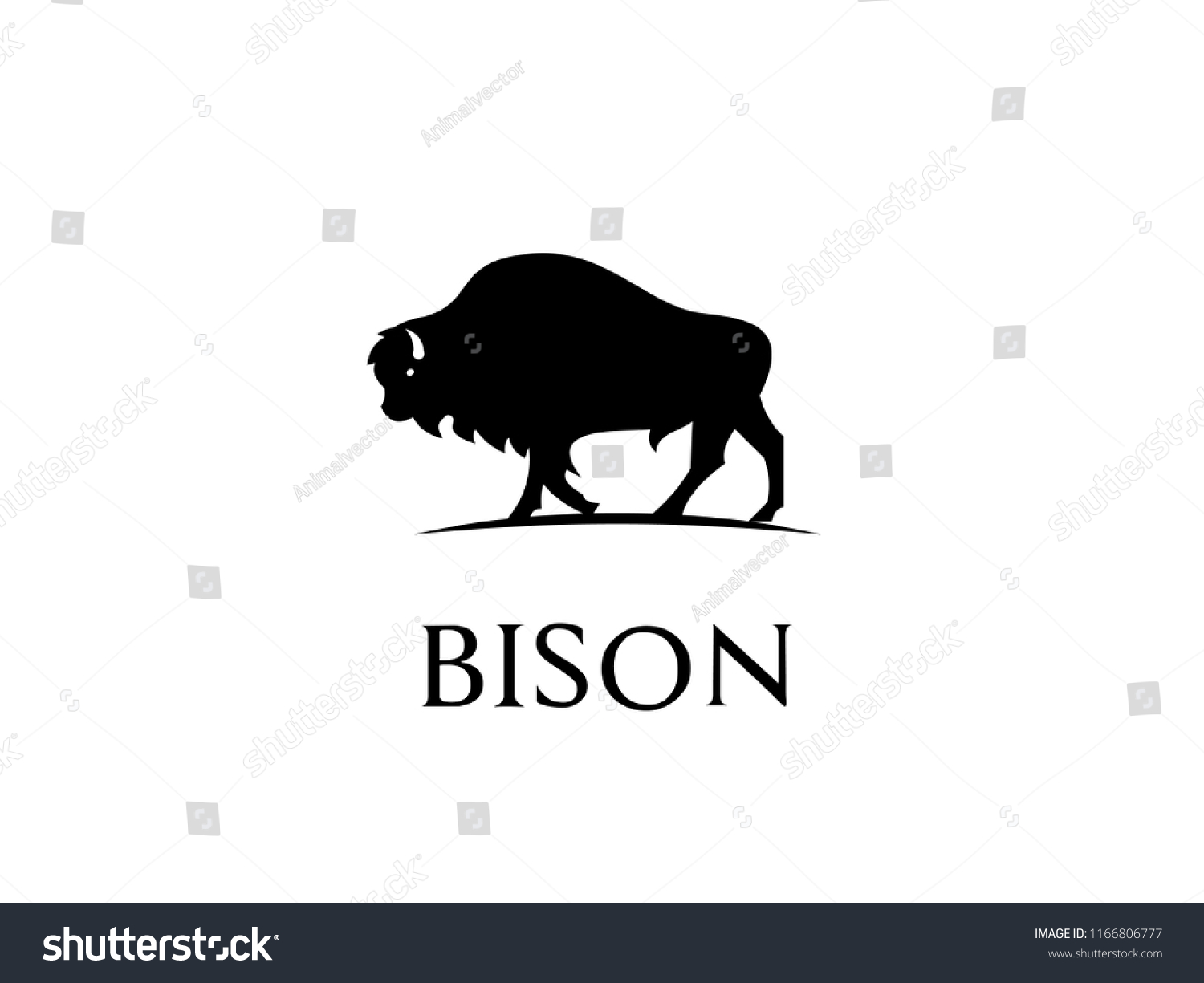 Bison Black Logo Icon Designs Stock Vector (Royalty Free) 1166806777 ...