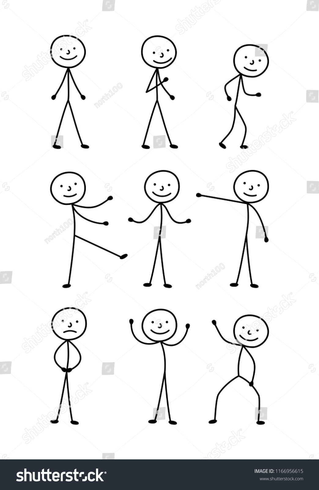 Little People Set Pictograms Stick Figure Stock Illustration 1166956615 ...