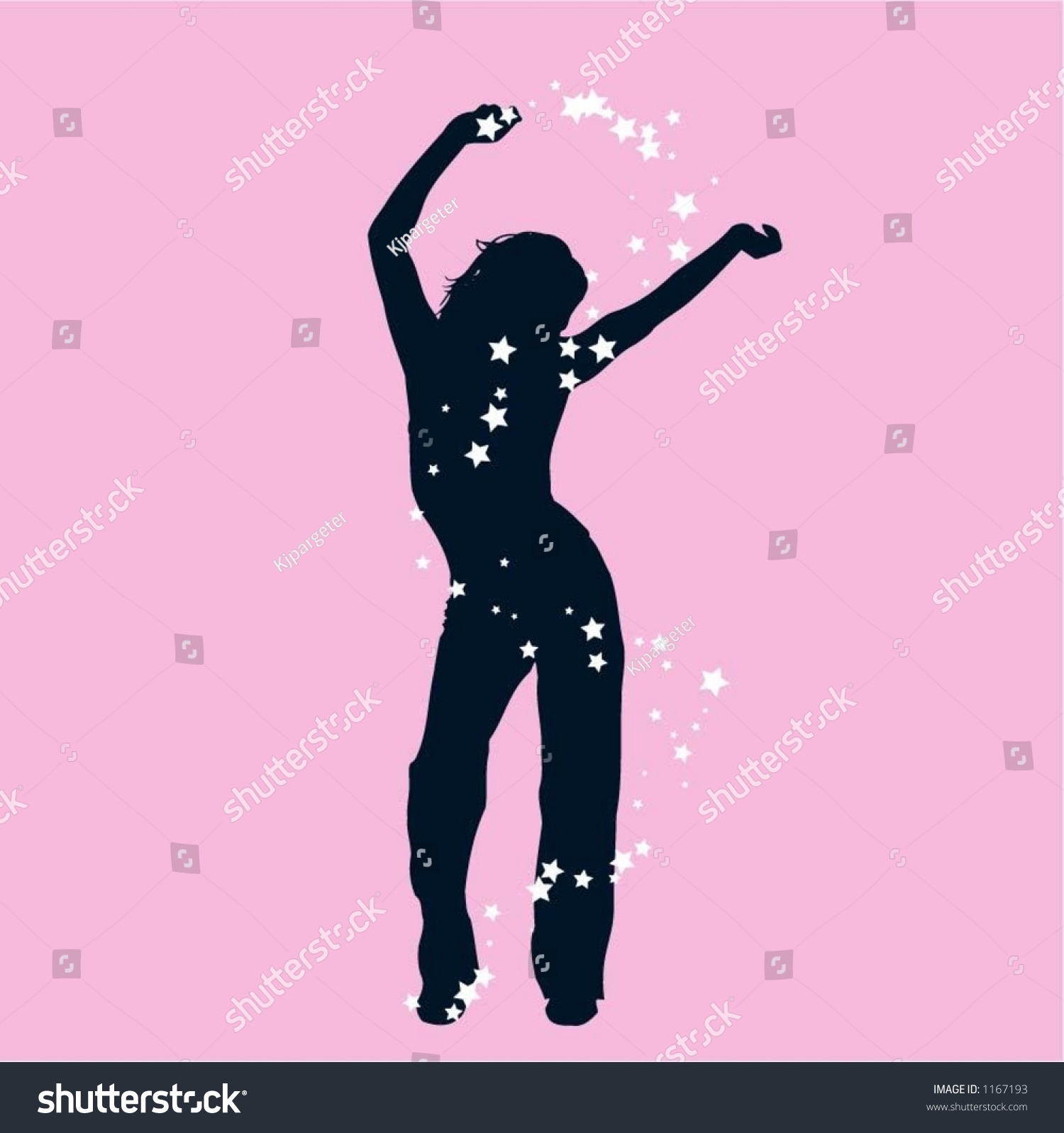 Vektor Stok Sexy Female Dancing Vector Tanpa Royalti 1167193 Shutterstock 0435