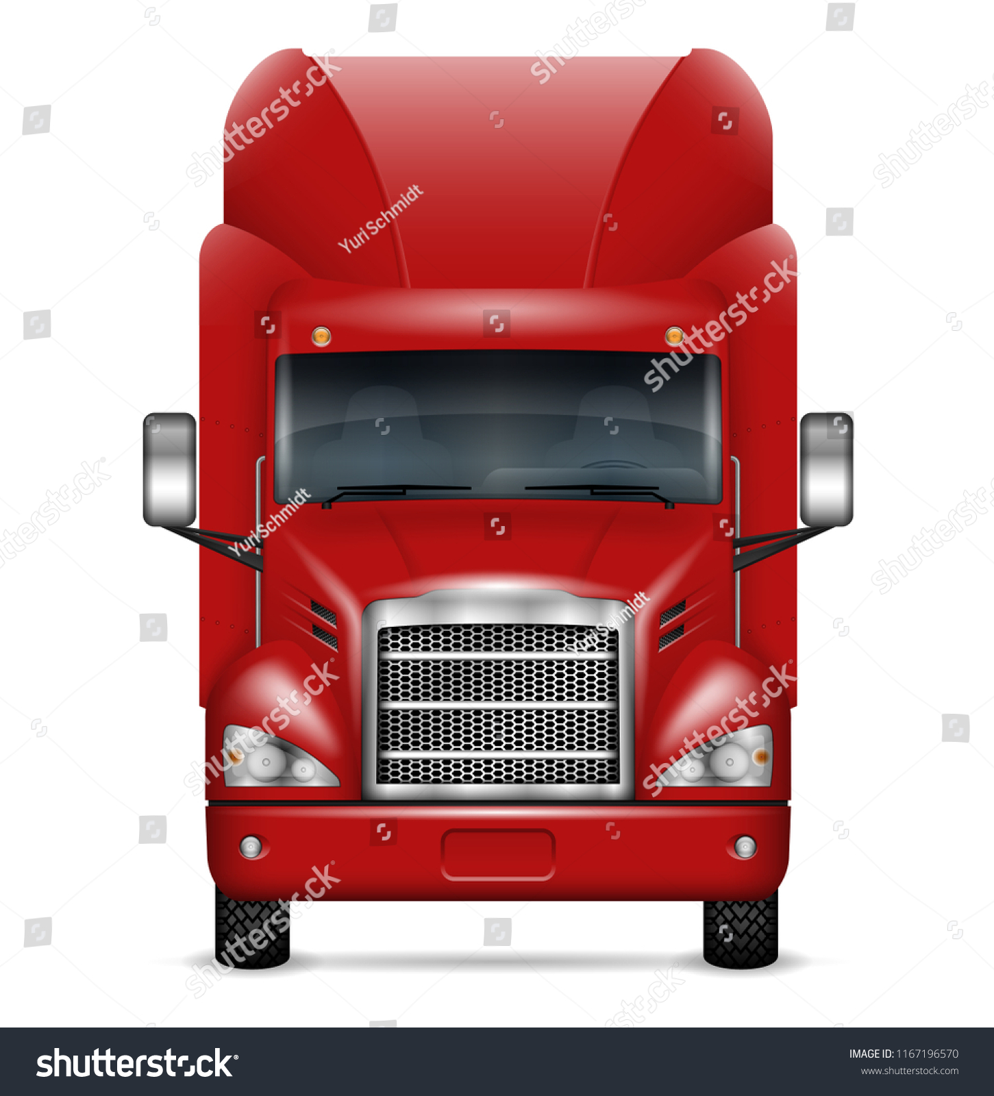 Semi Trailer Truck Front View On Stock Vector (Royalty Free) 1167196570 ...