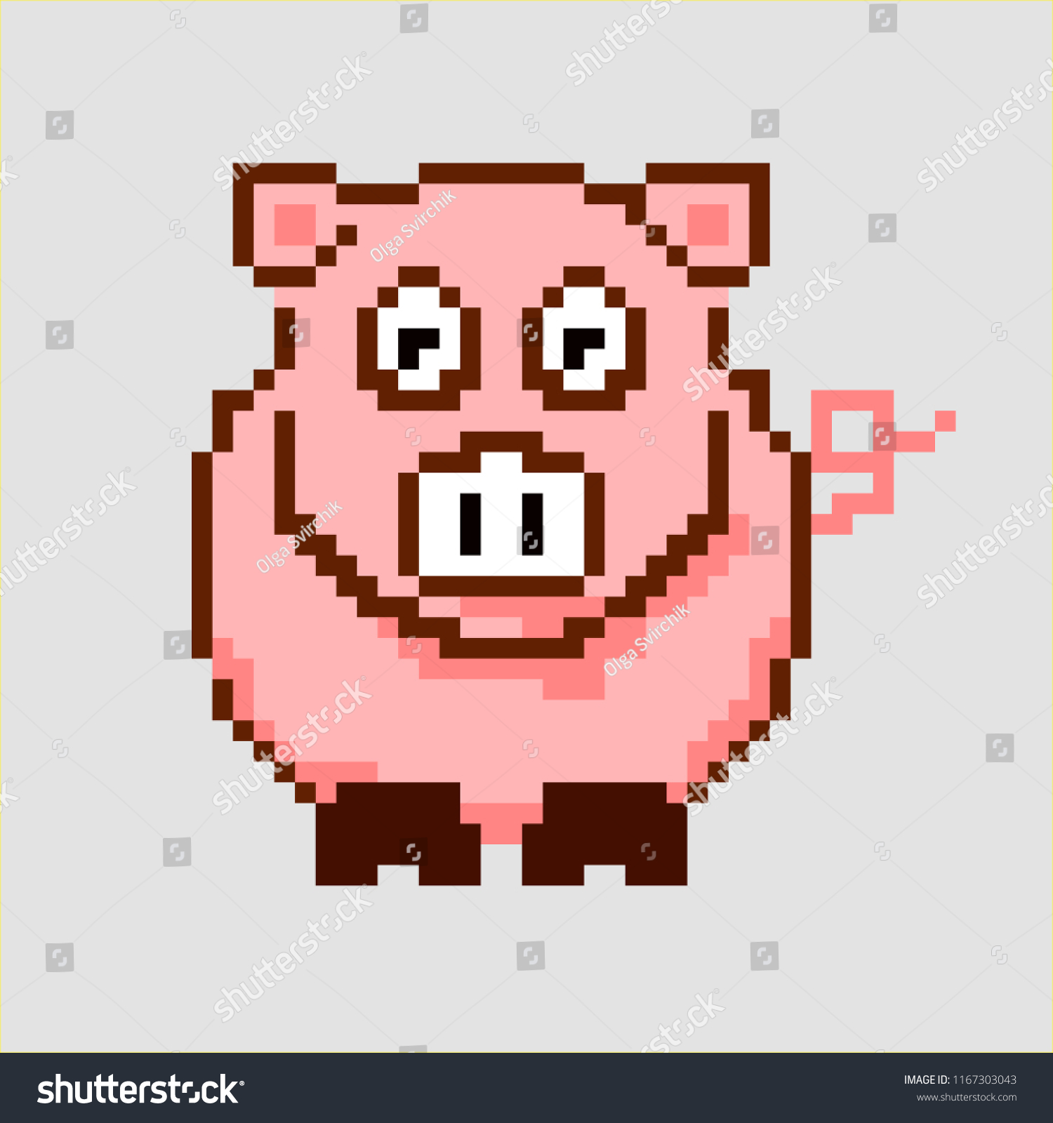 Свинья пиксель арт