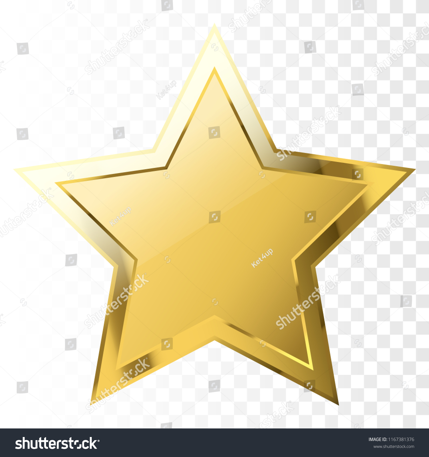 Gold Star Shape Vector Illustration Isolated Stock Vector (Royalty Free ...