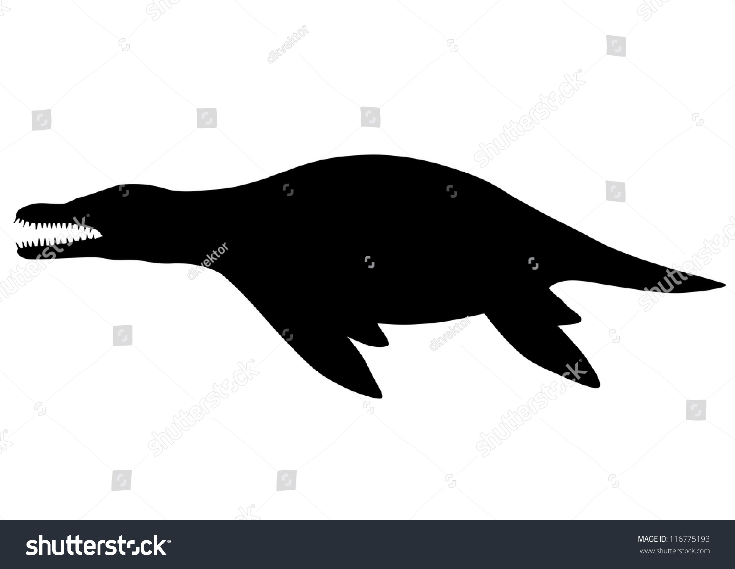 Liopleurodon Silhouette Stock Vector (Royalty Free) 116775193 ...