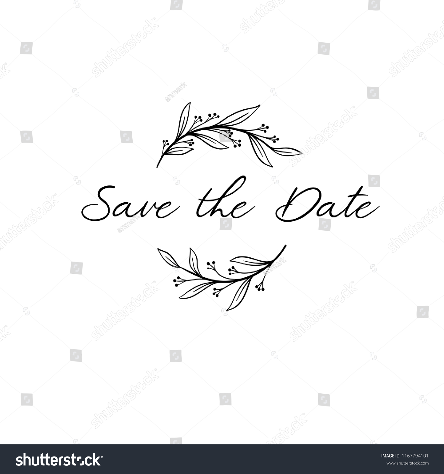 Save Date Calligraphy Hand Lettering Wedding Stock Vector (Royalty Free ...