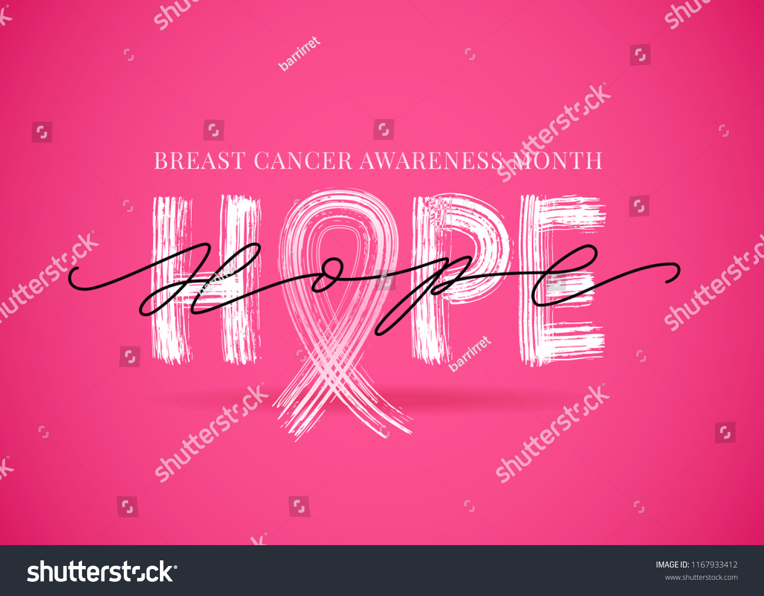 Hope Word Pink Ribbon Symbol Breast Stock Vector (Royalty Free ...