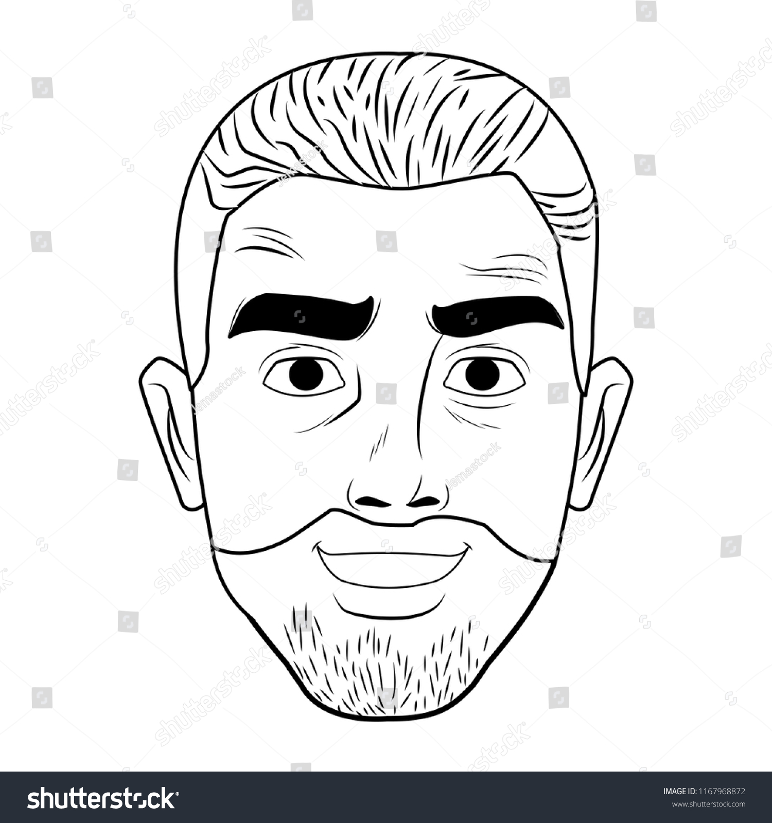 Man Face Pop Art Cartoon Black Stock Vector (Royalty Free) 1167968872 ...