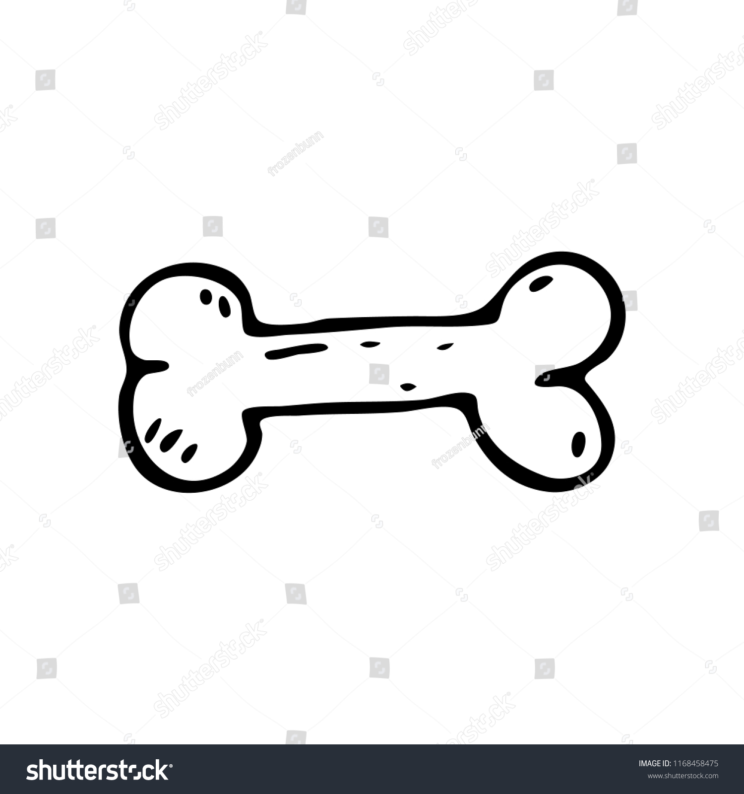 Hand Drawn Dog Bone Doodle Sketch Stock Vector (Royalty Free ...