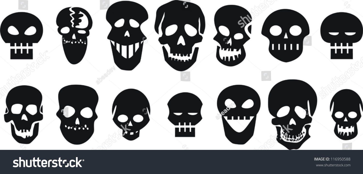 Set Skulls Stock Vector (Royalty Free) 116950588 | Shutterstock