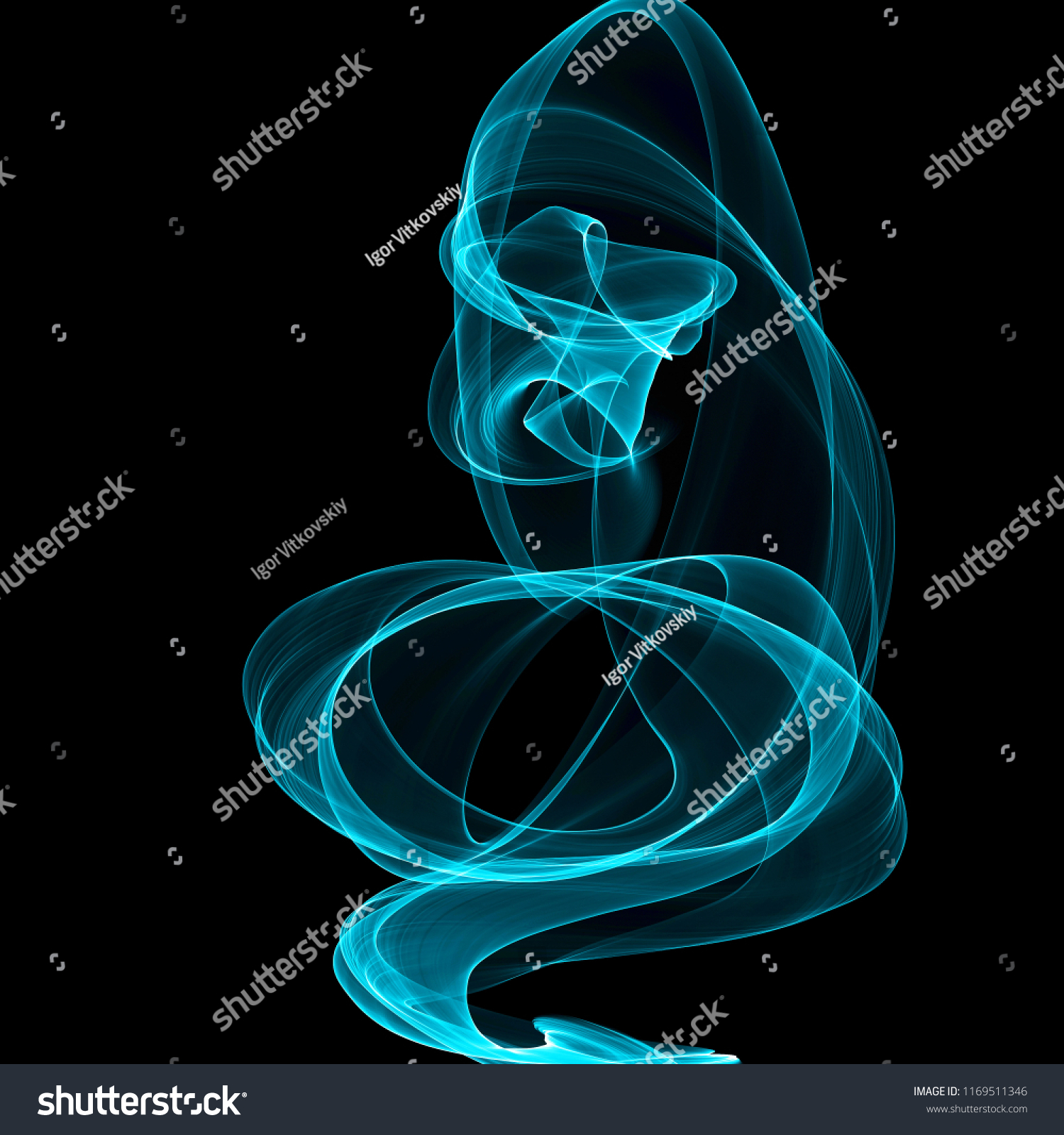 Isolated Abstract Blue Fire Effect On Stock Illustration 1169511346 ...