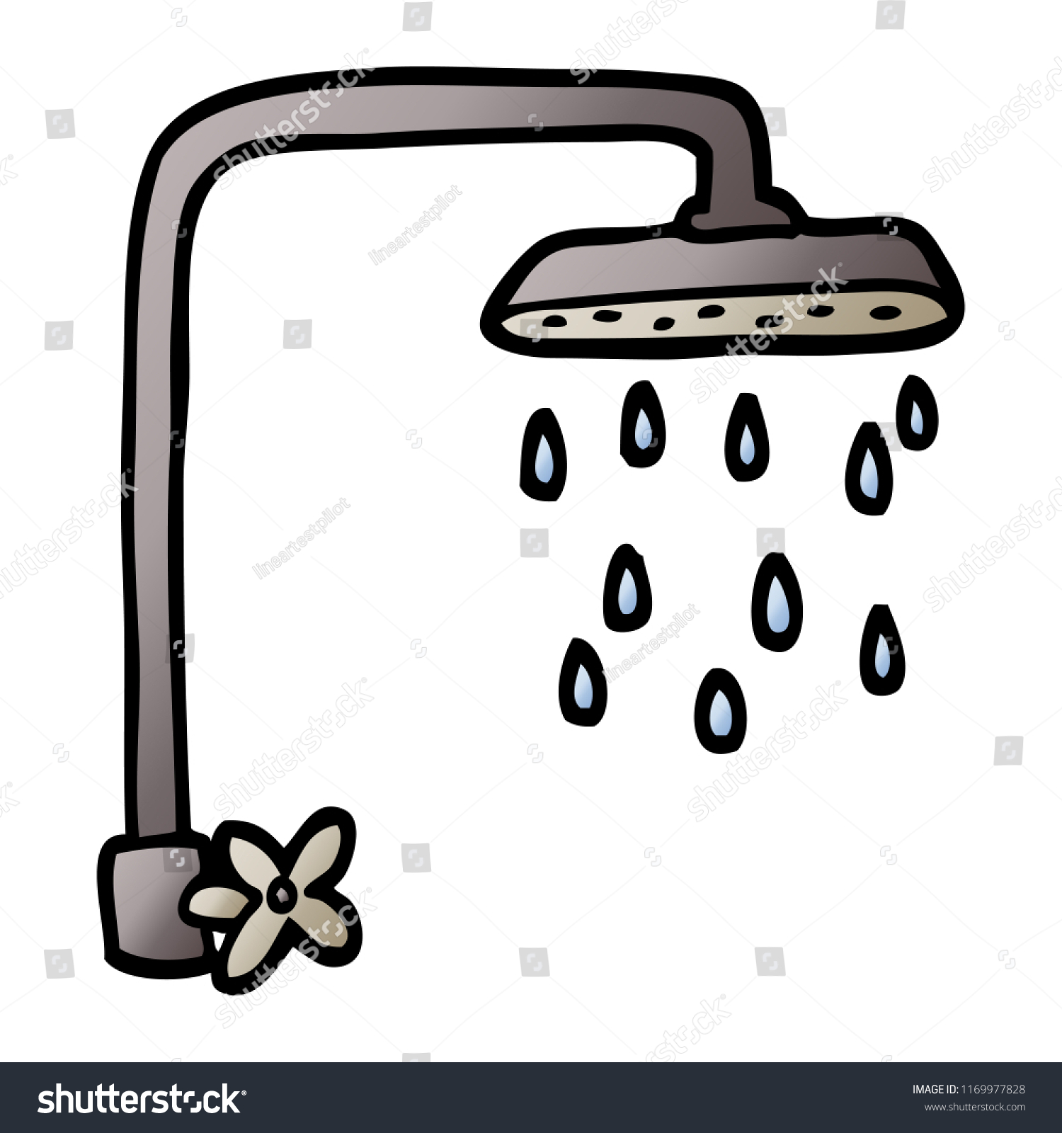 Vector Gradient Illustration Cartoon Shower Head Stock Vector (Royalty ...