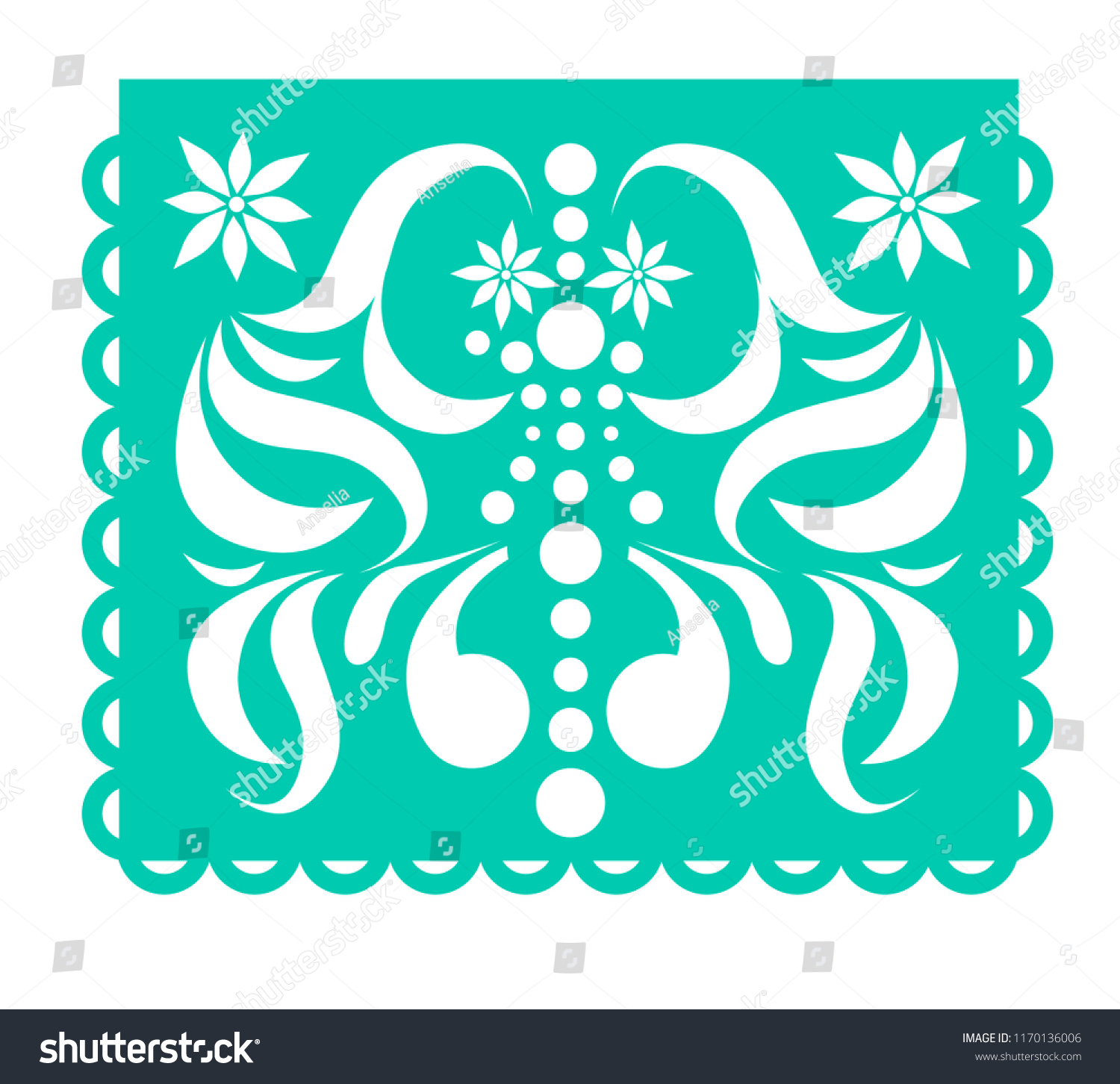 Mexican Paper Decorations Papel Picado Vector Stock Vector Royalty Free 1170136006 Shutterstock 9012
