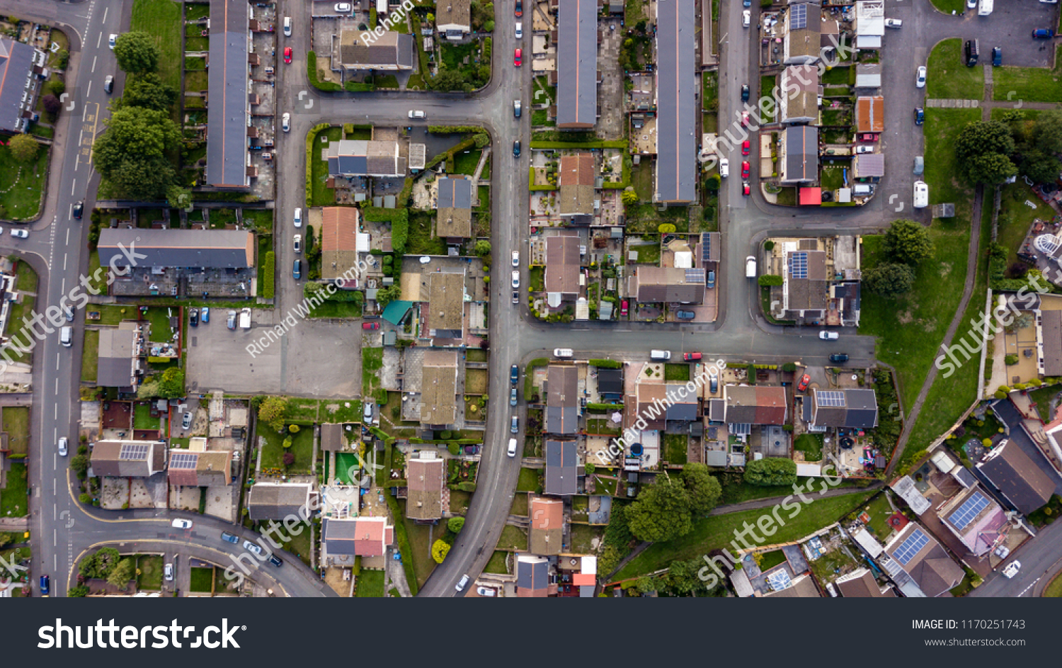 Top Down Aerial View Urban Houses Stock Photo 1170251743 | Shutterstock