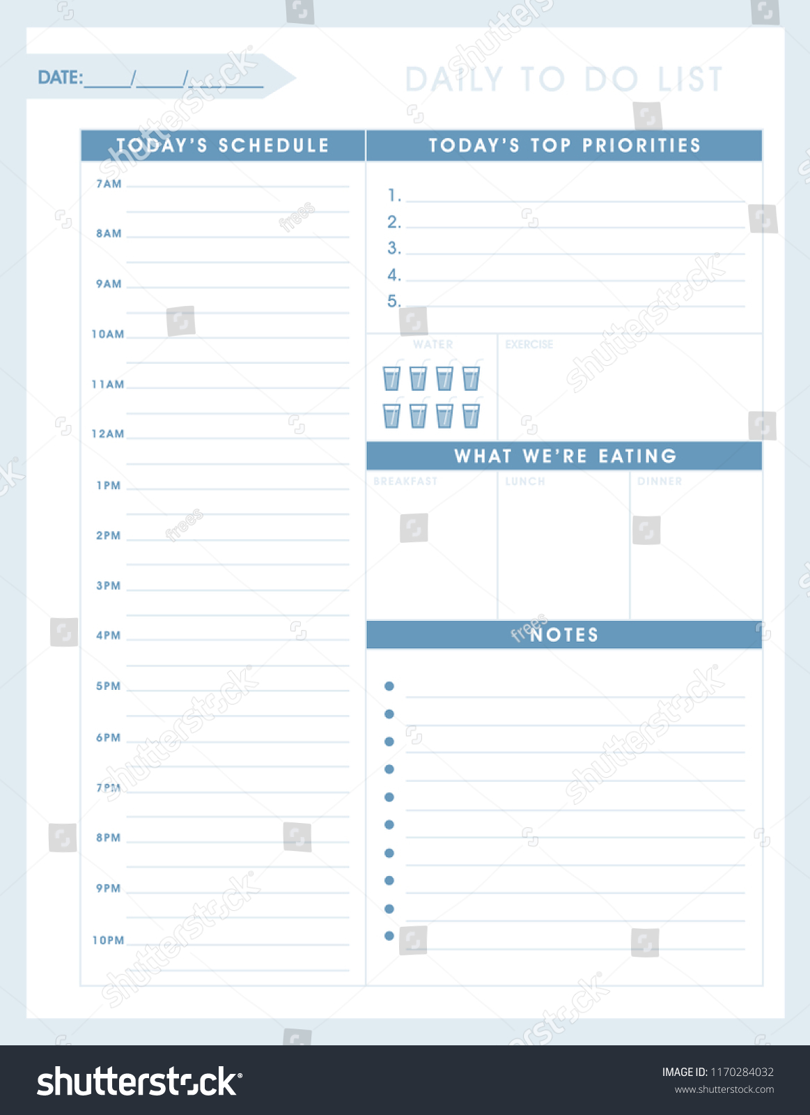 Organizer Schedule Do List Template Vector Stock Vector (Royalty Free ...