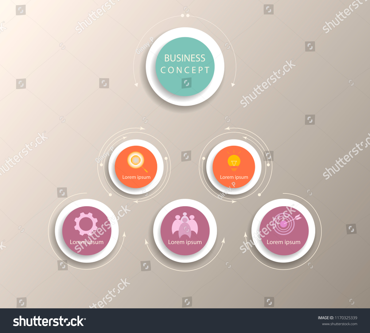 Vector Infographic Circle Label Template Design Stock Vector Royalty Free