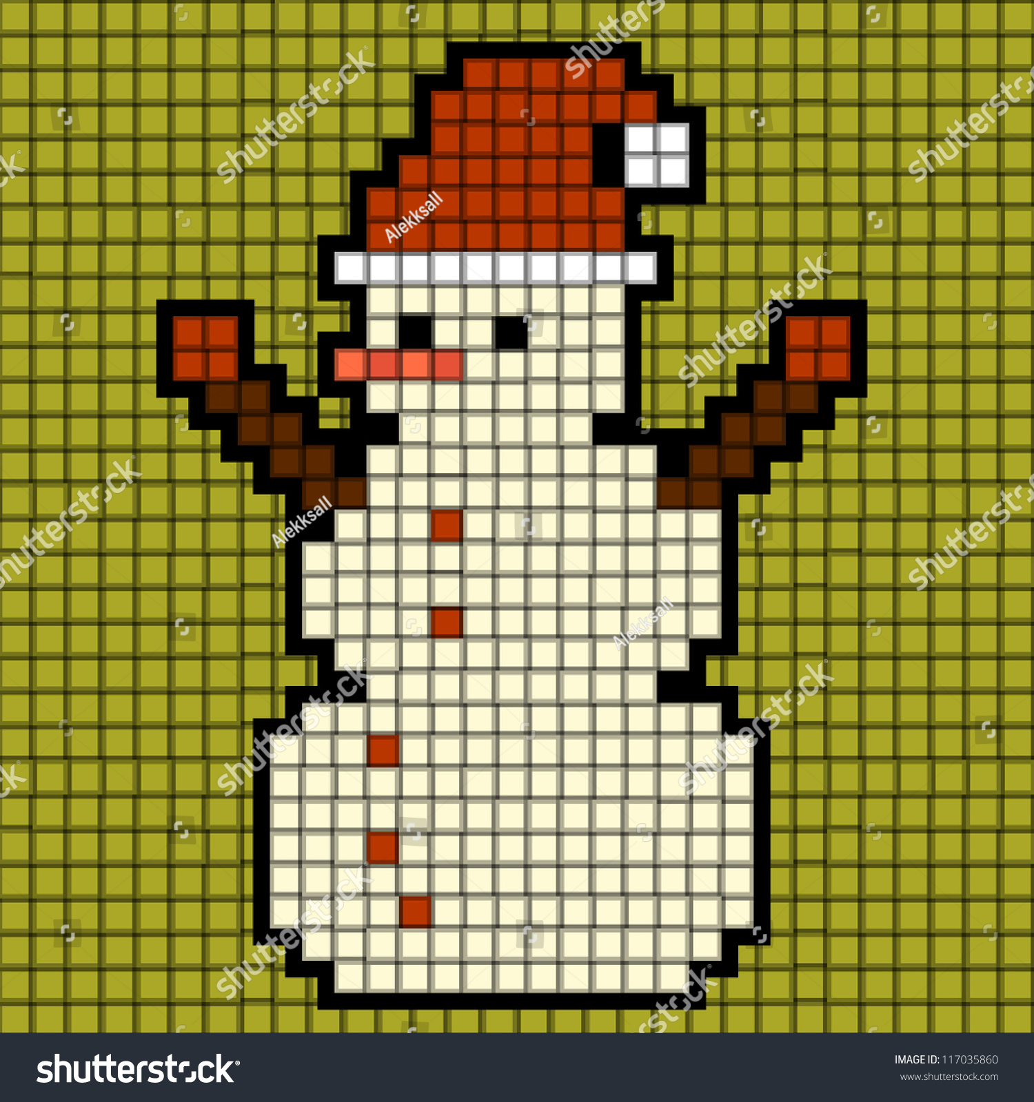 Снеговик из пикселей