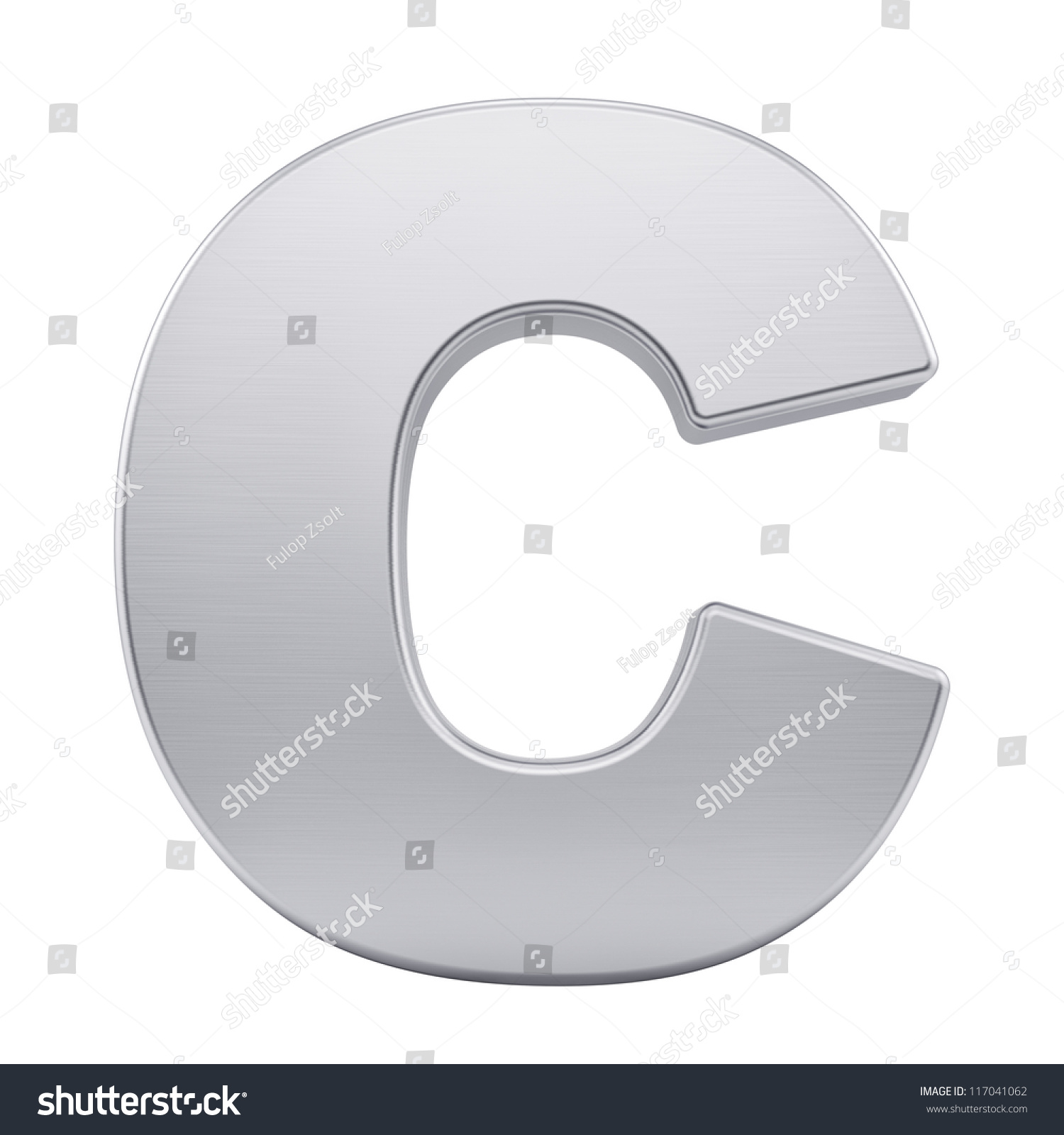 Render Letter C Brushed Metal Texture Stock Illustration 117041062