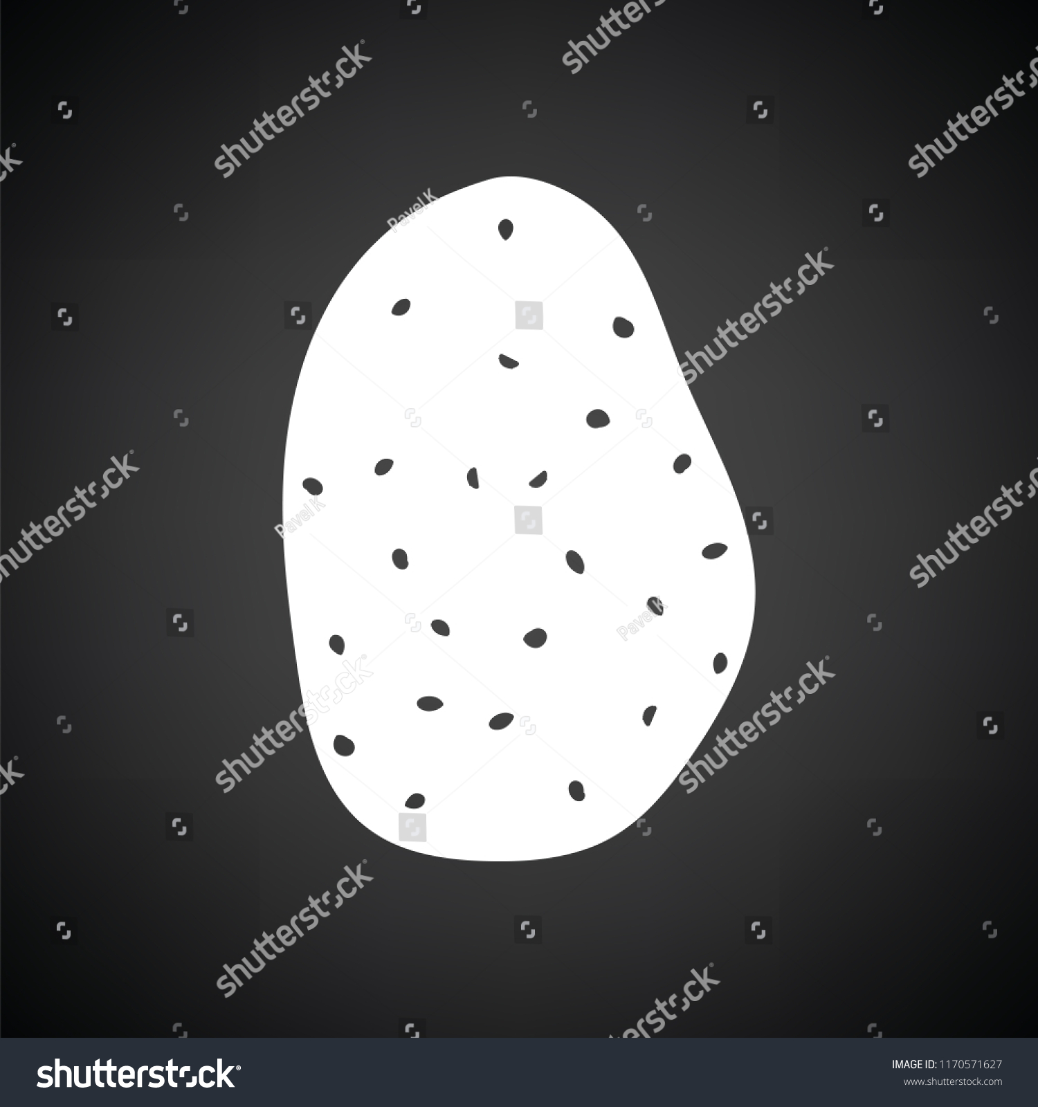 Potato Icon Black Background White Vector Stock Vector (Royalty Free ...