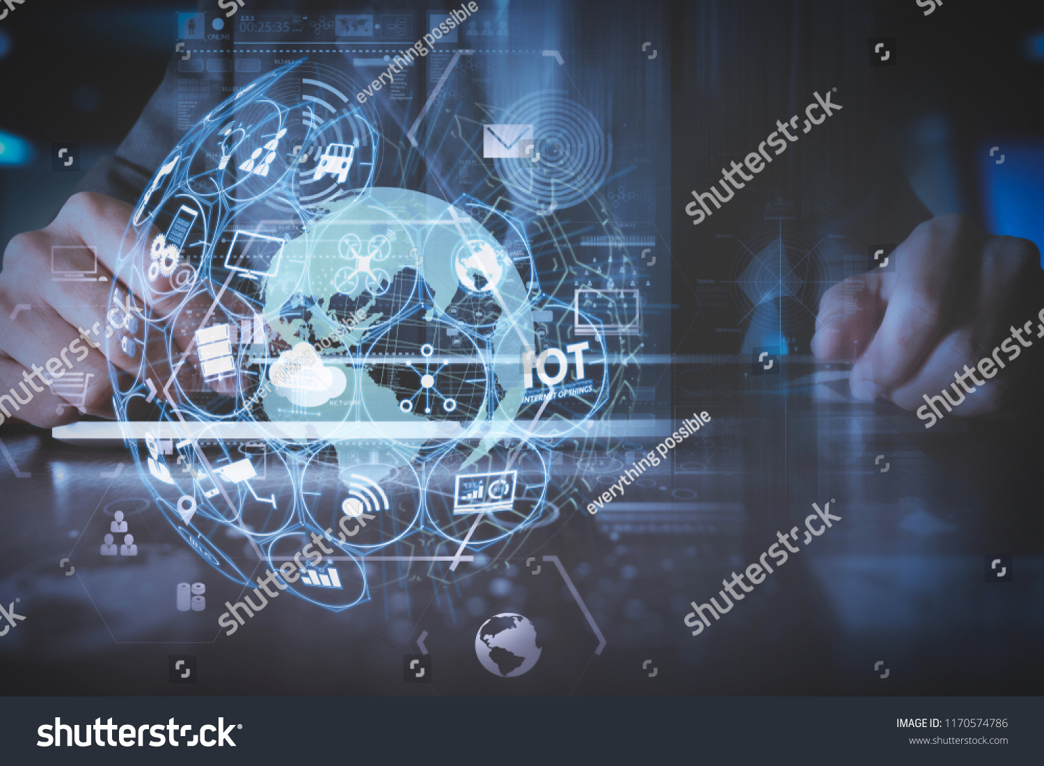 Internet Things Iot Technology Ar Augmented Stock Photo 1170574786 ...