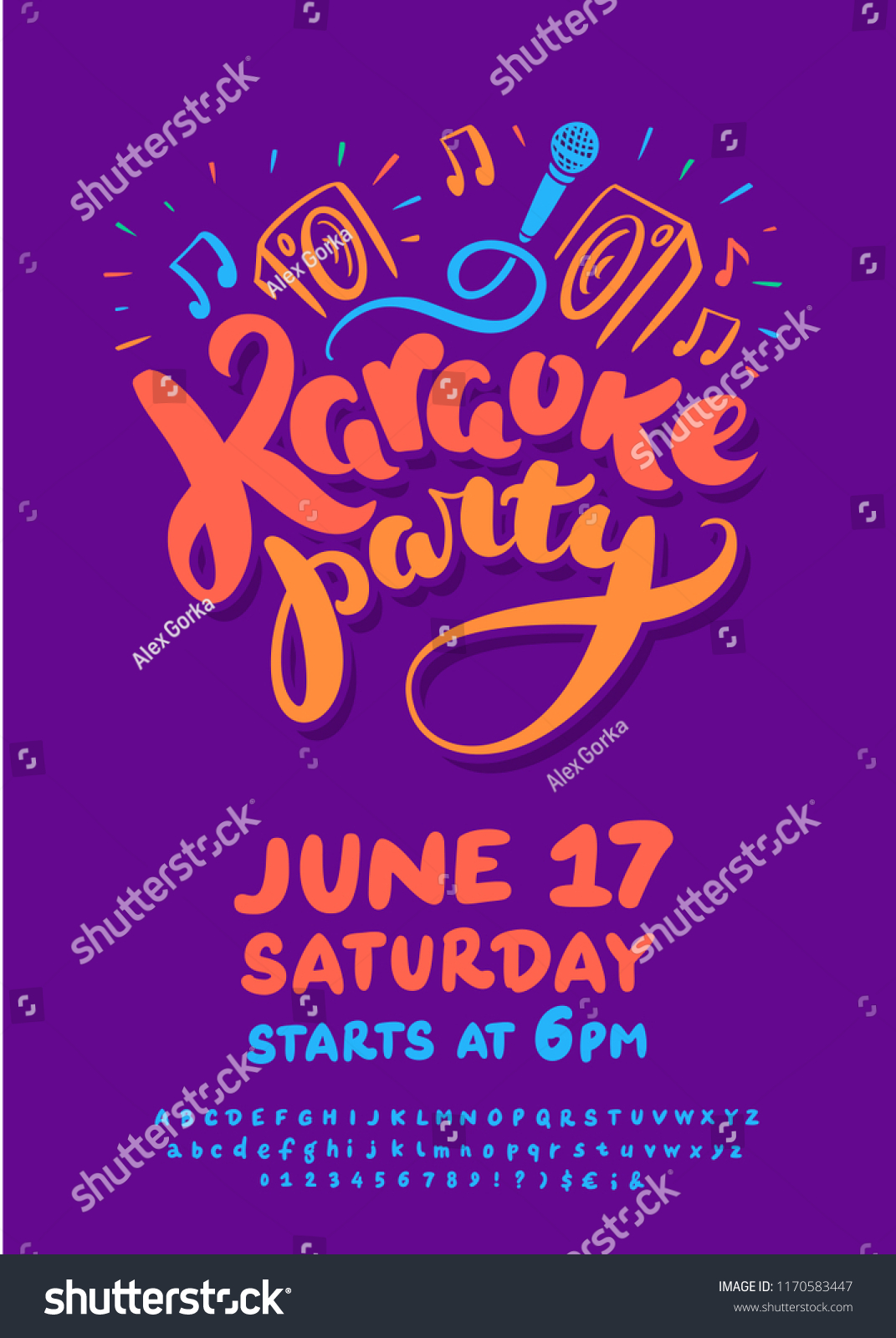 Karaoke Party Vector Poster Template Stock Vector (Royalty Free ...