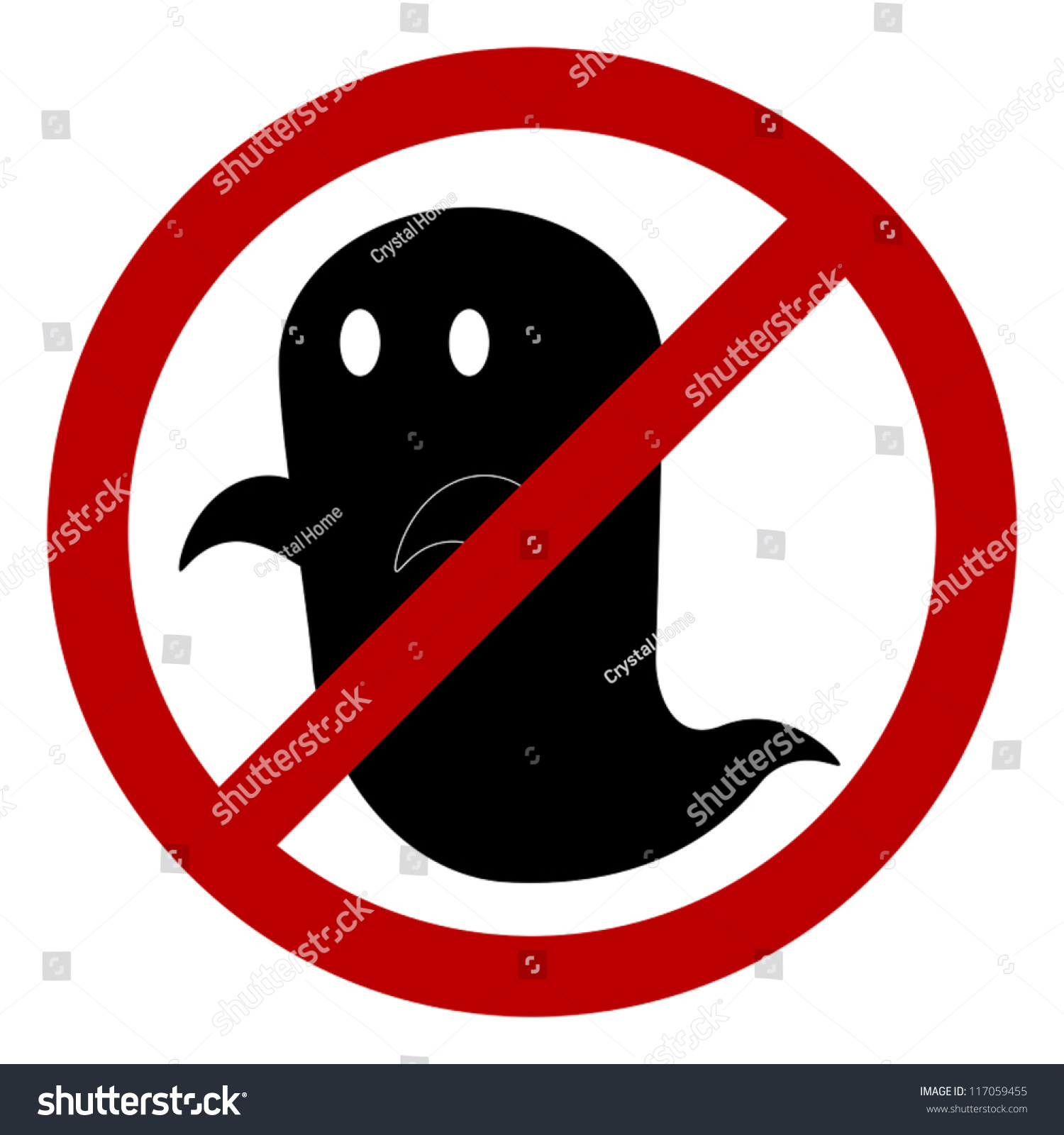 No Ghost Allowed Sign Create By Stock Vector (Royalty Free) 117059455 ...