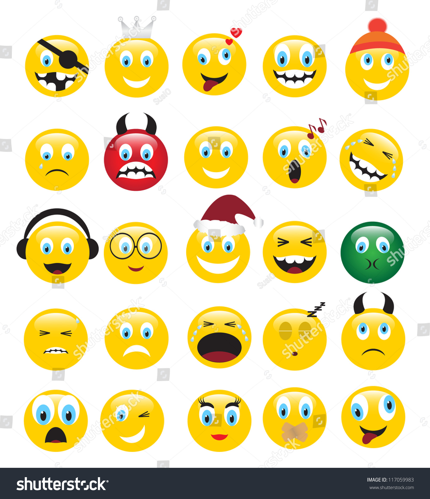 Round Yellow Icons Depicting Various Human Stock Illustration 117059983 ...