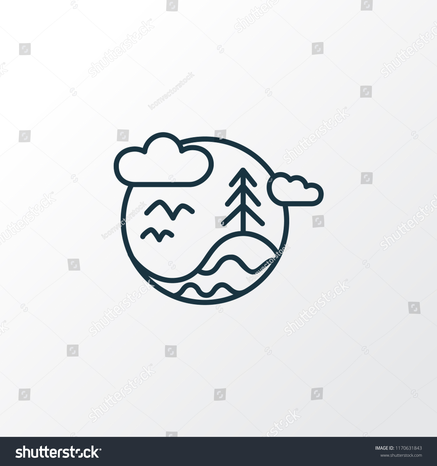 Biosphere Icon Line Symbol Premium Quality Stock Vector Royalty Free